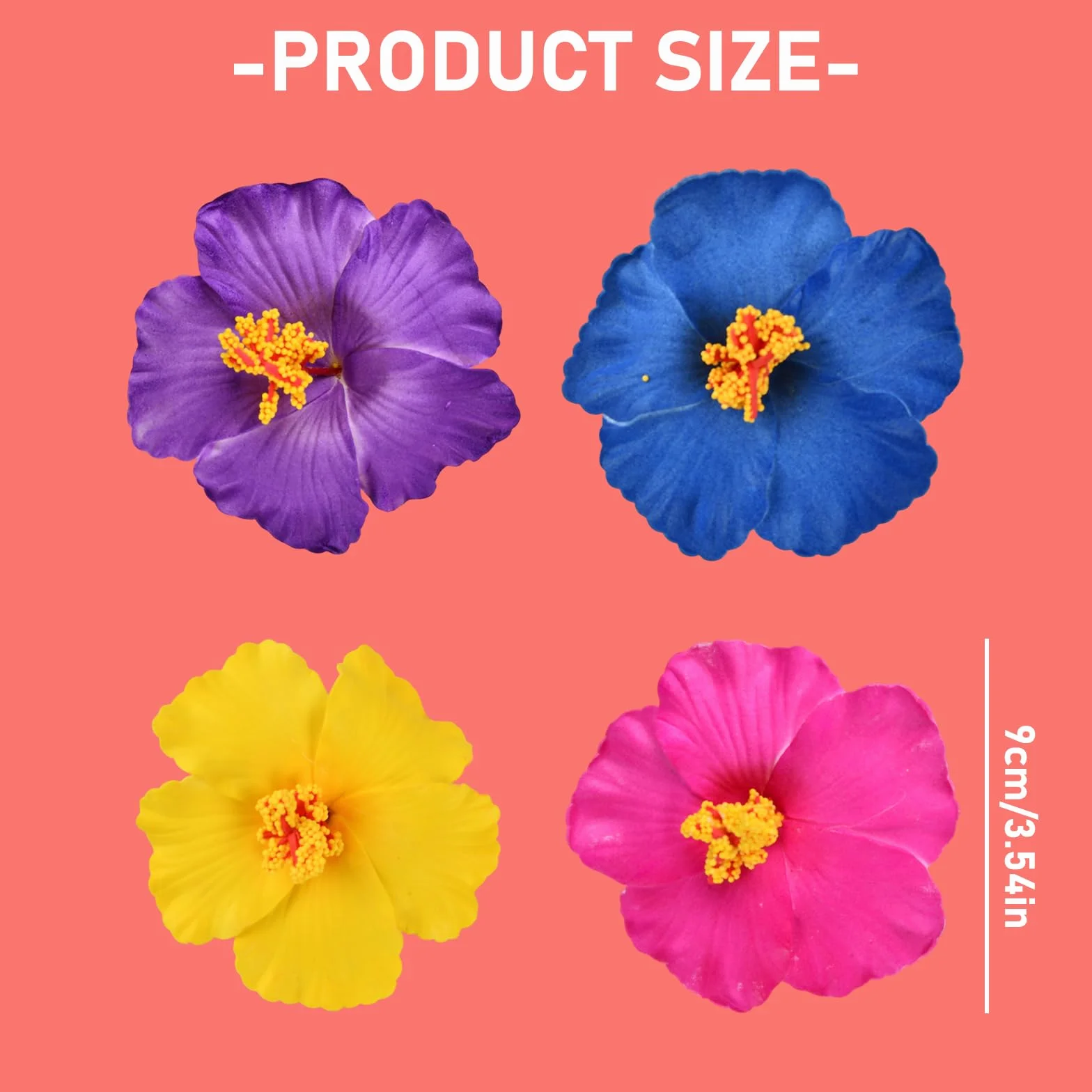 Pinzas Pelo Hawaianas 4 Piezas 9cm Multicolor Plumeria Horquillas para el Pelo Flores Tocados Fiesta Playa