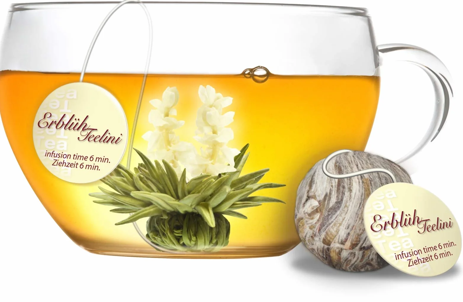 Creano Teelini Flores de Té Blanco 12 uds Cofre de Madera con Compartimentos Regalo