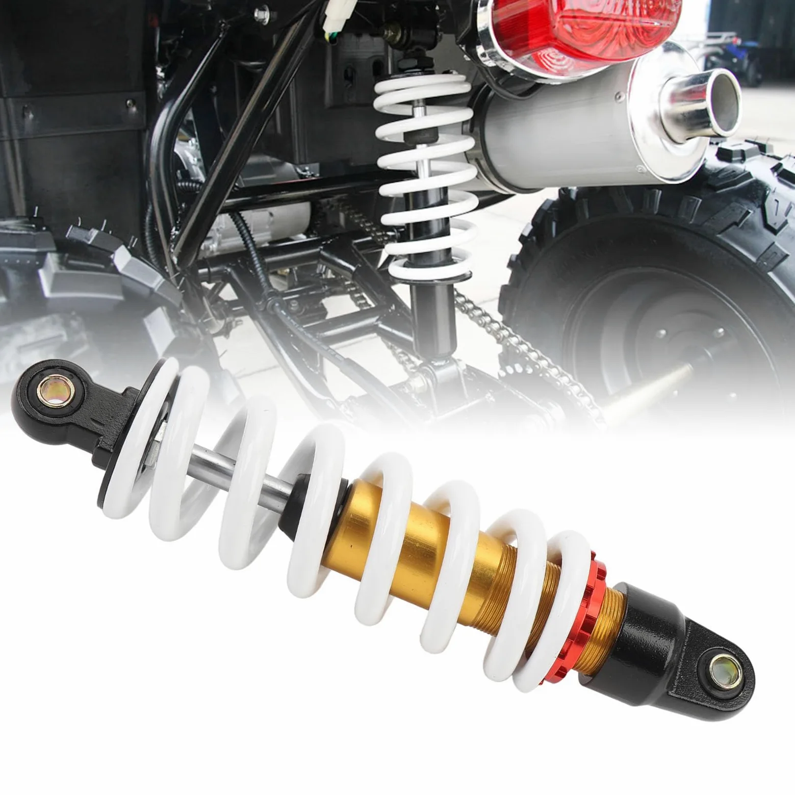 Amortiguador de Motocicleta, Suspensión de Amortiguador de 280mm Ajustable para 50c c-150c c Pit Bike ATV Go Kart Scooters