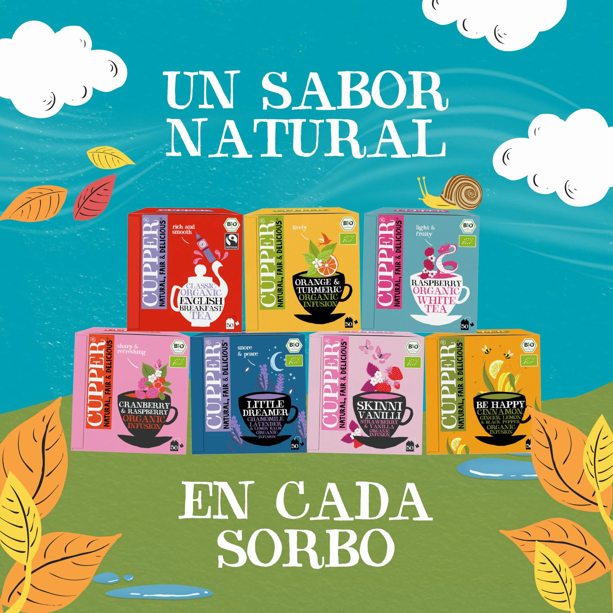 CUPPER Bolsitas de Infusiones Ecológicas Fresa y Vainilla 50 uds Sin Azúcares Añadidos Vegano
