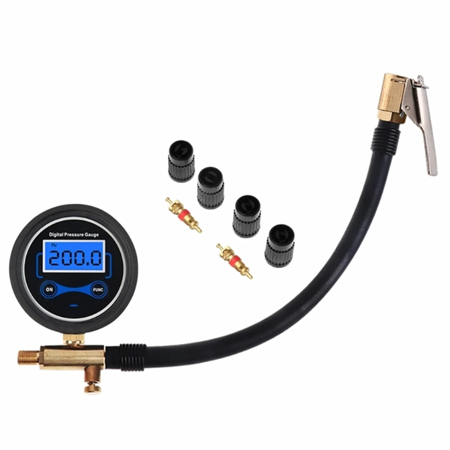 Manómetro Digital para inflar neumáticos de automóviles con Mandril de Aire y Manguera (Color : C) (A)