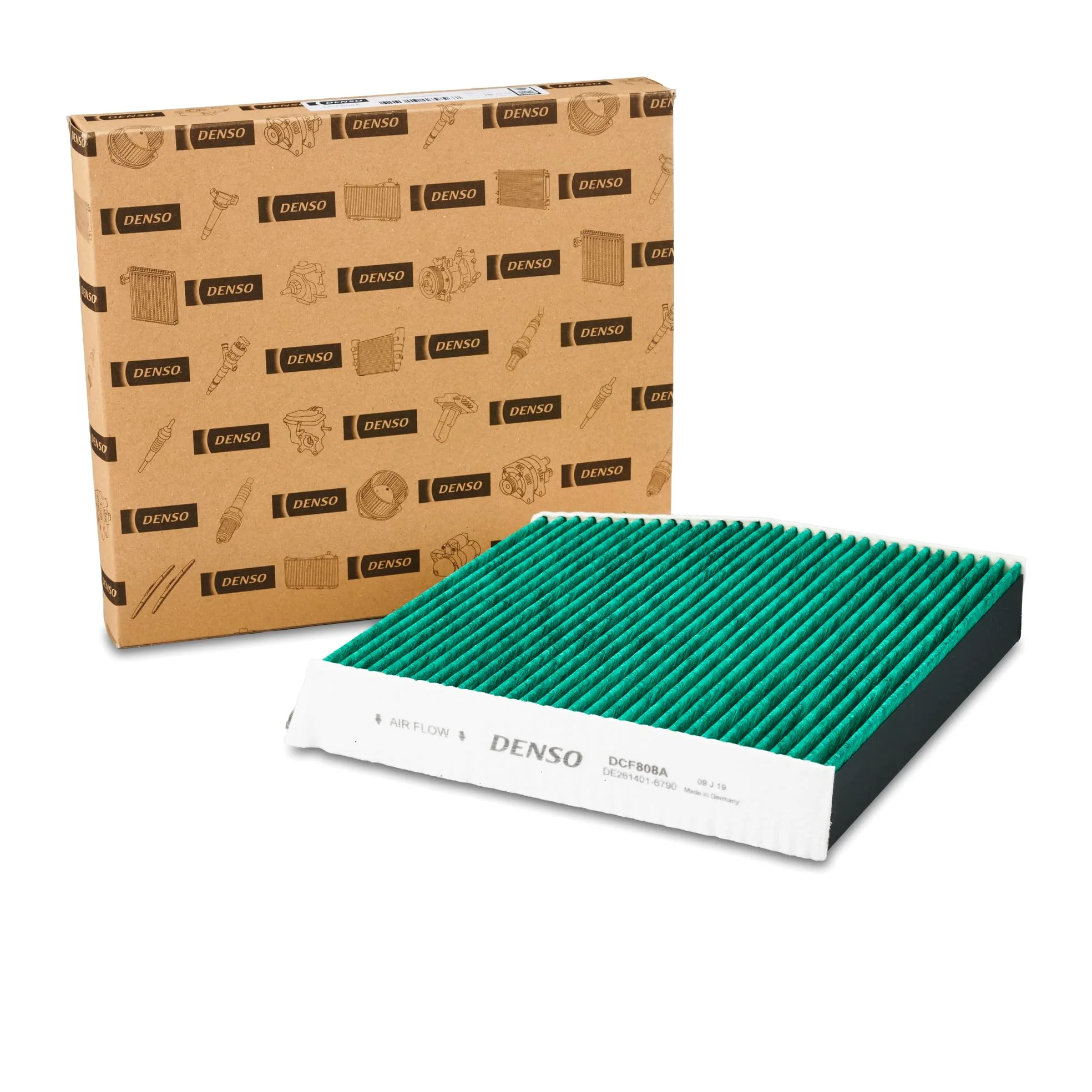 Filtro de habitáculo DENSO ClearAir+ (Referencia DCF808A) Filtración de 5 capas con protección antibacteriana, elimina hasta el 99% de bacterias y virus