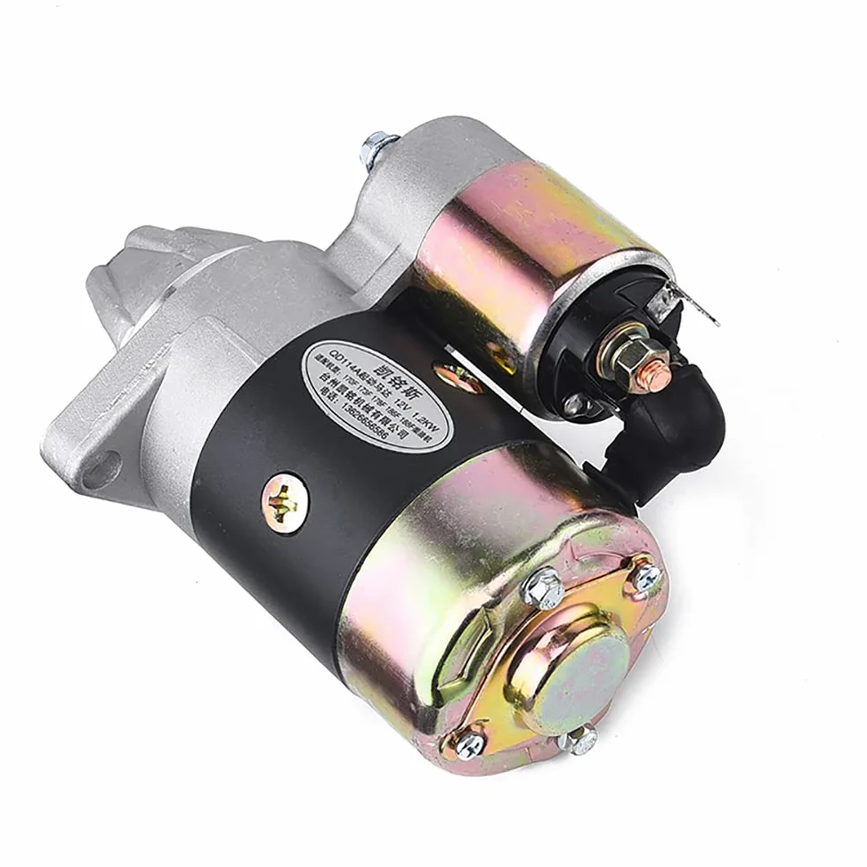 Bomba De Motor De Arranque De Motor Diesel, Grupo Electrógeno De Arranque Eléctrico, Arrancador De Motor 12V 1.2KW QD114A (Adelante)
