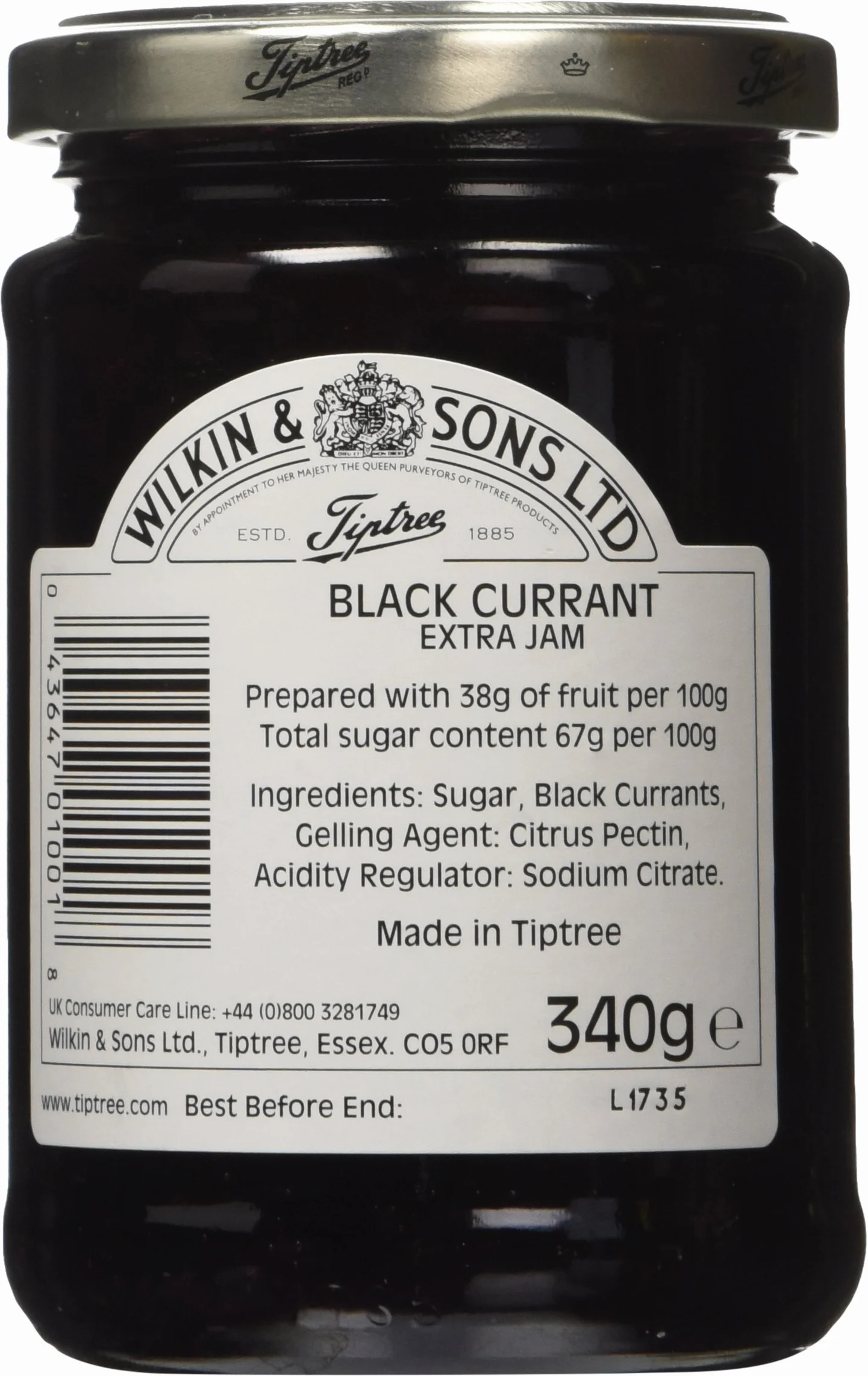 Wilkin & Son Tiptree Jams Blackcurrant 12oz Pack of 2