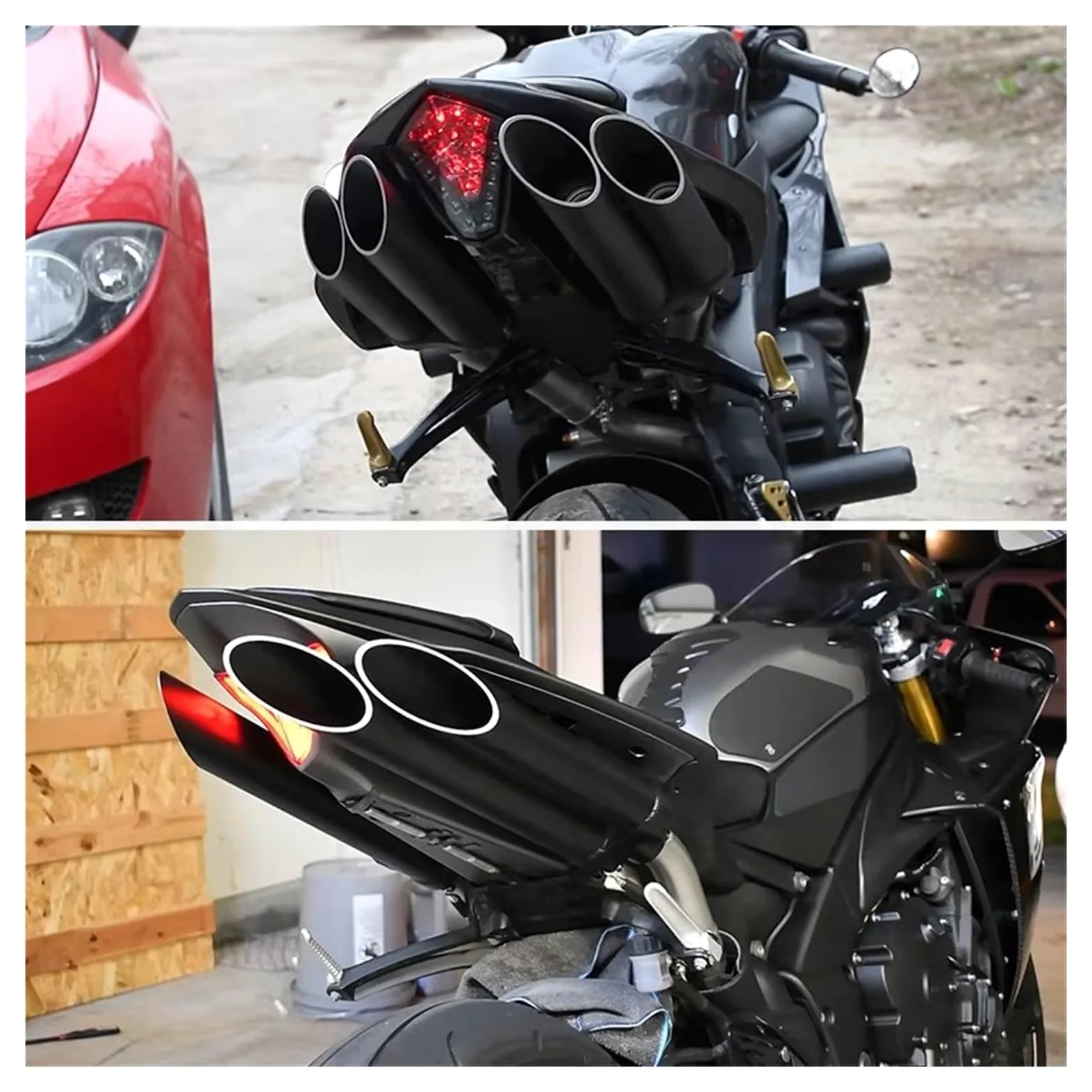 Silenciador de escape de acero inoxidable Para CBR600 Para CBR1000 Para MT07 Para R1