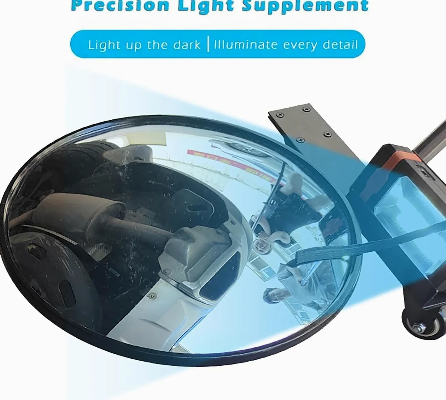 Espejo de inspección de Bajos del vehículo con luz LED, Espejo de Seguridad Plegable, Herramienta telescópica para la inspección de vehículos Que facilita Las revisiones.