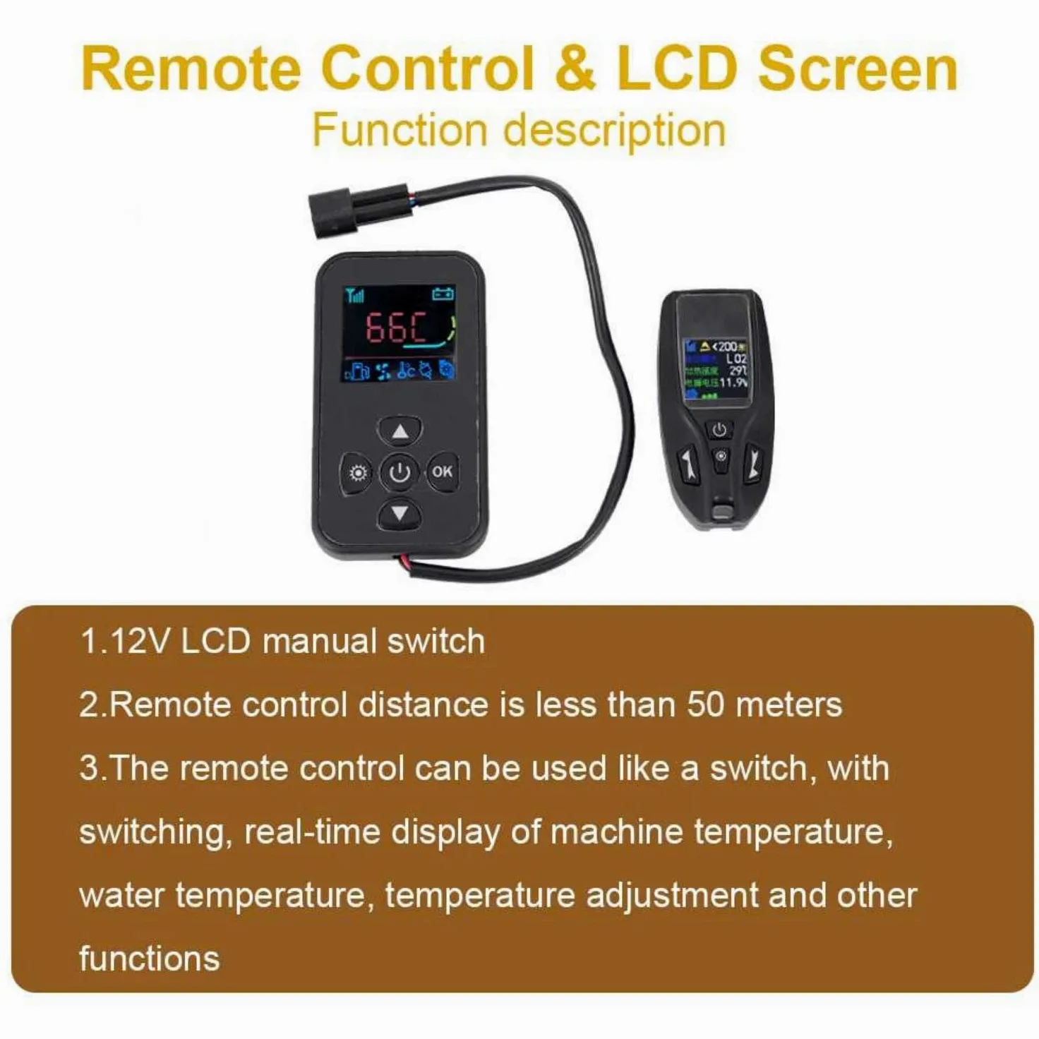 Calefacción diésel 5 kW 12 V con control remoto y control de temperatura para barco