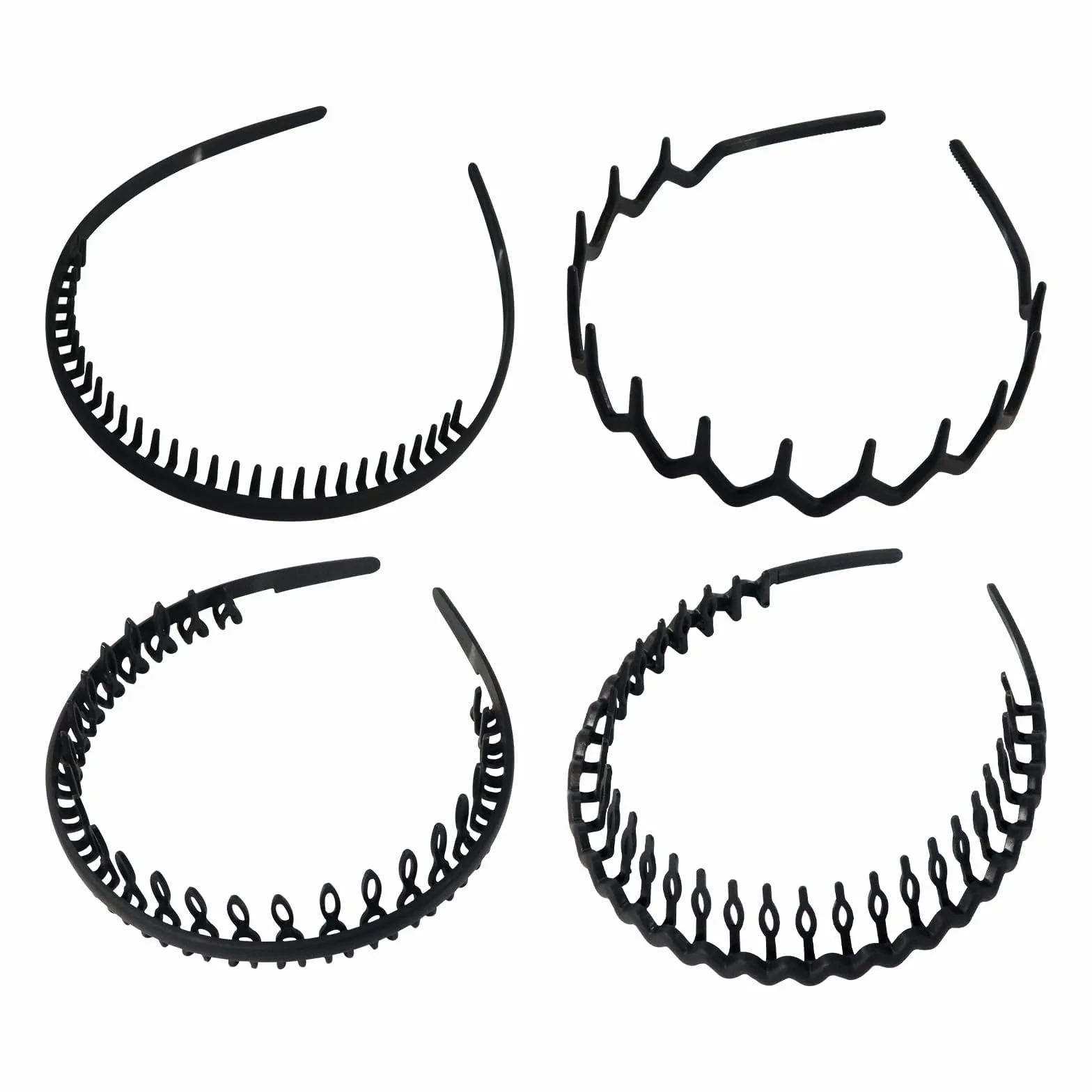 Diadema pelo Rizado 4 Piezas, Diademas de Plástico Antideslizantes para Hombre Mujer