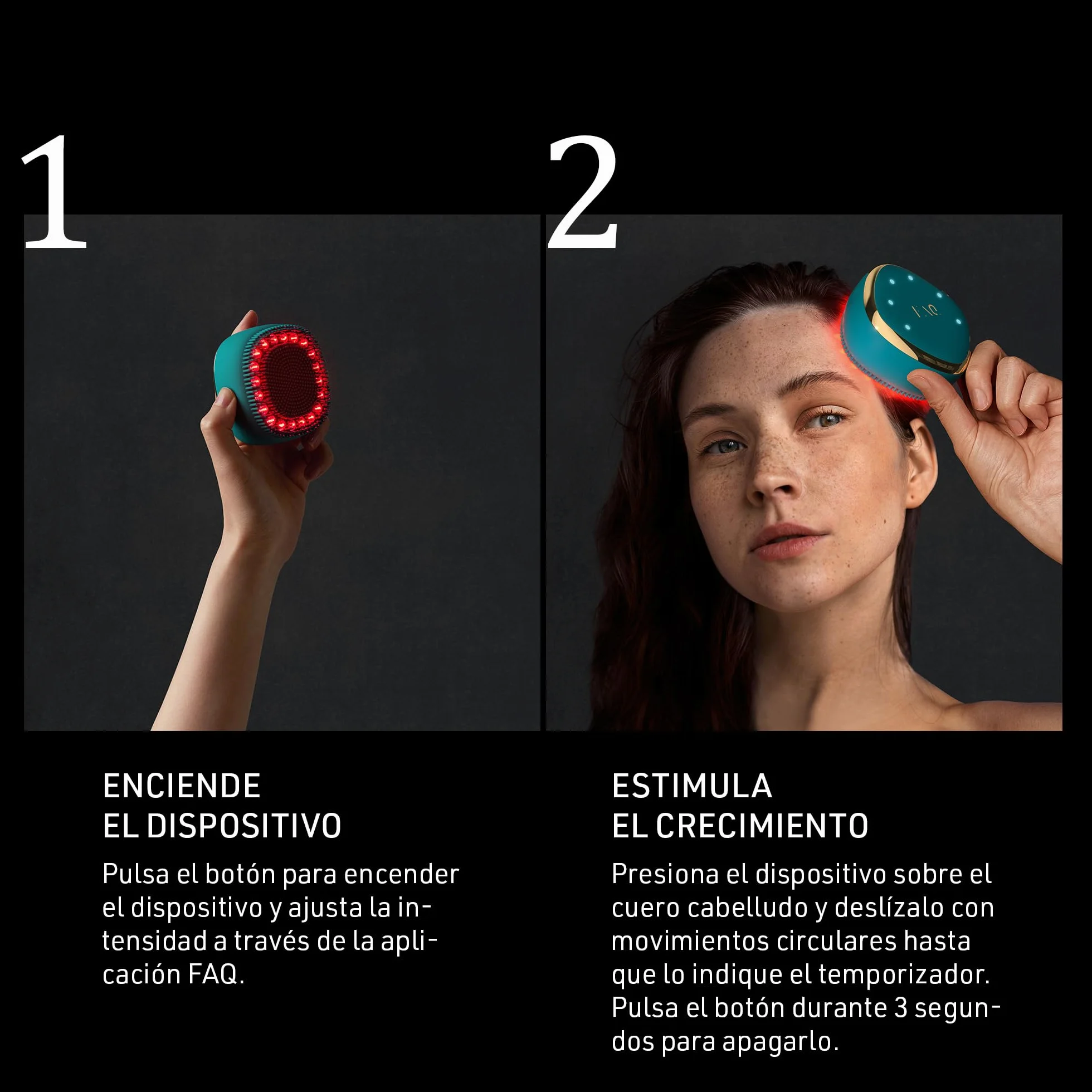 Masajeador LED cuero cabelludo FAQ 301 para crecimiento pelo cuidado capilar absorción tratamientos