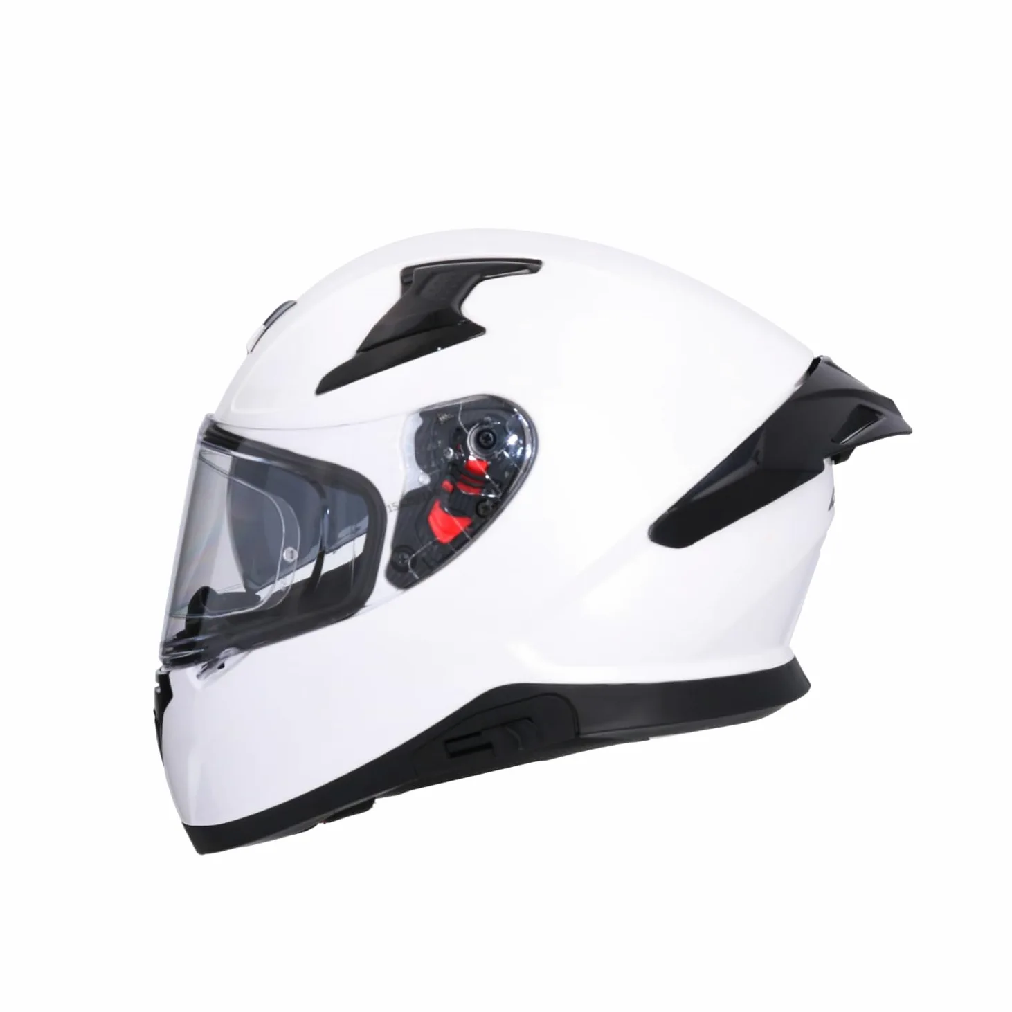 Casco AXOR Apex Solid Casco Integral de Moto Blanco Perlado con Pantalla Extra y Lente Solar, Diseño Deportivo, Talla XS