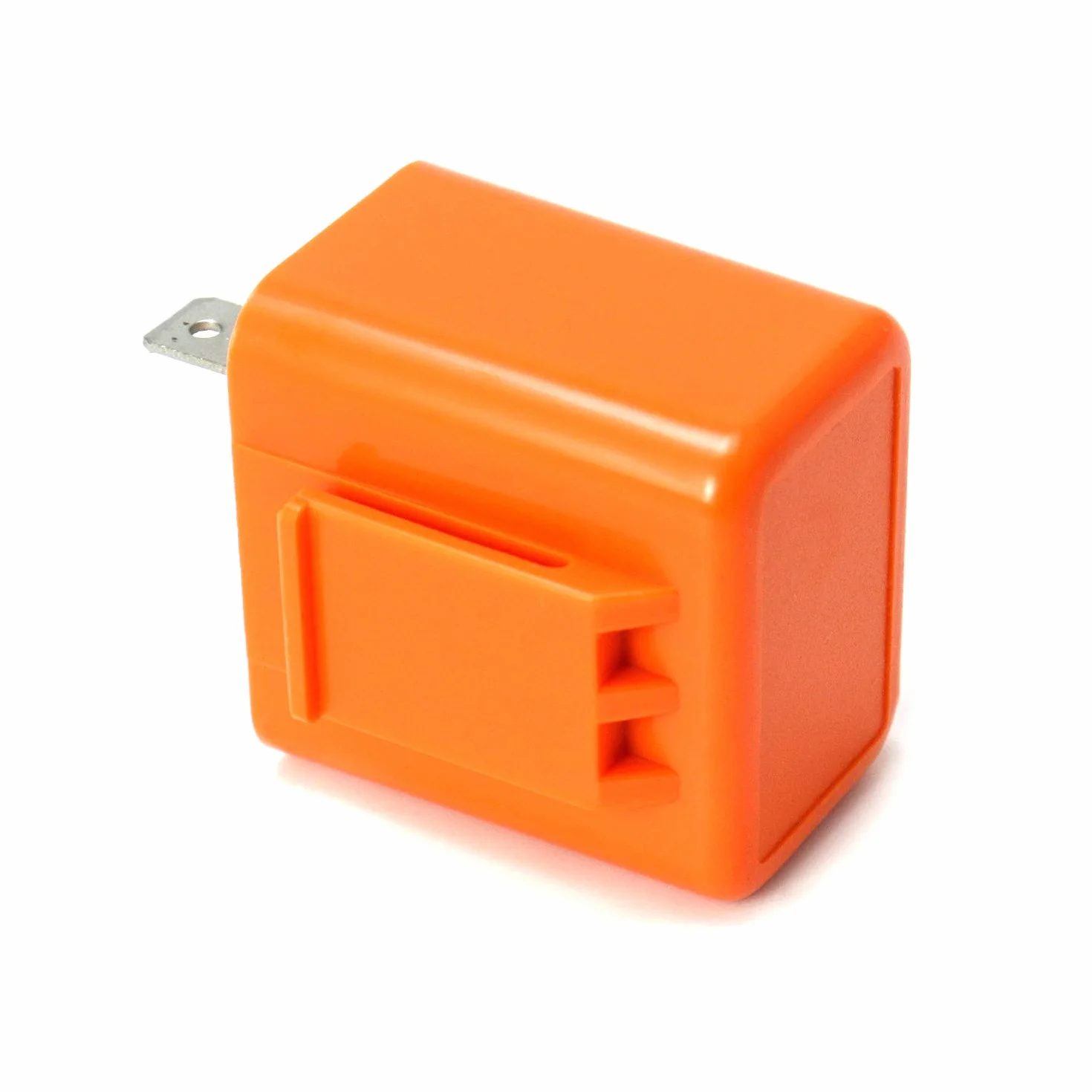 QWORK 2 Pin 12V Universal Relé Intermitentes, Relé LED Ajustable de Moto, Naranja, 2 Piezas