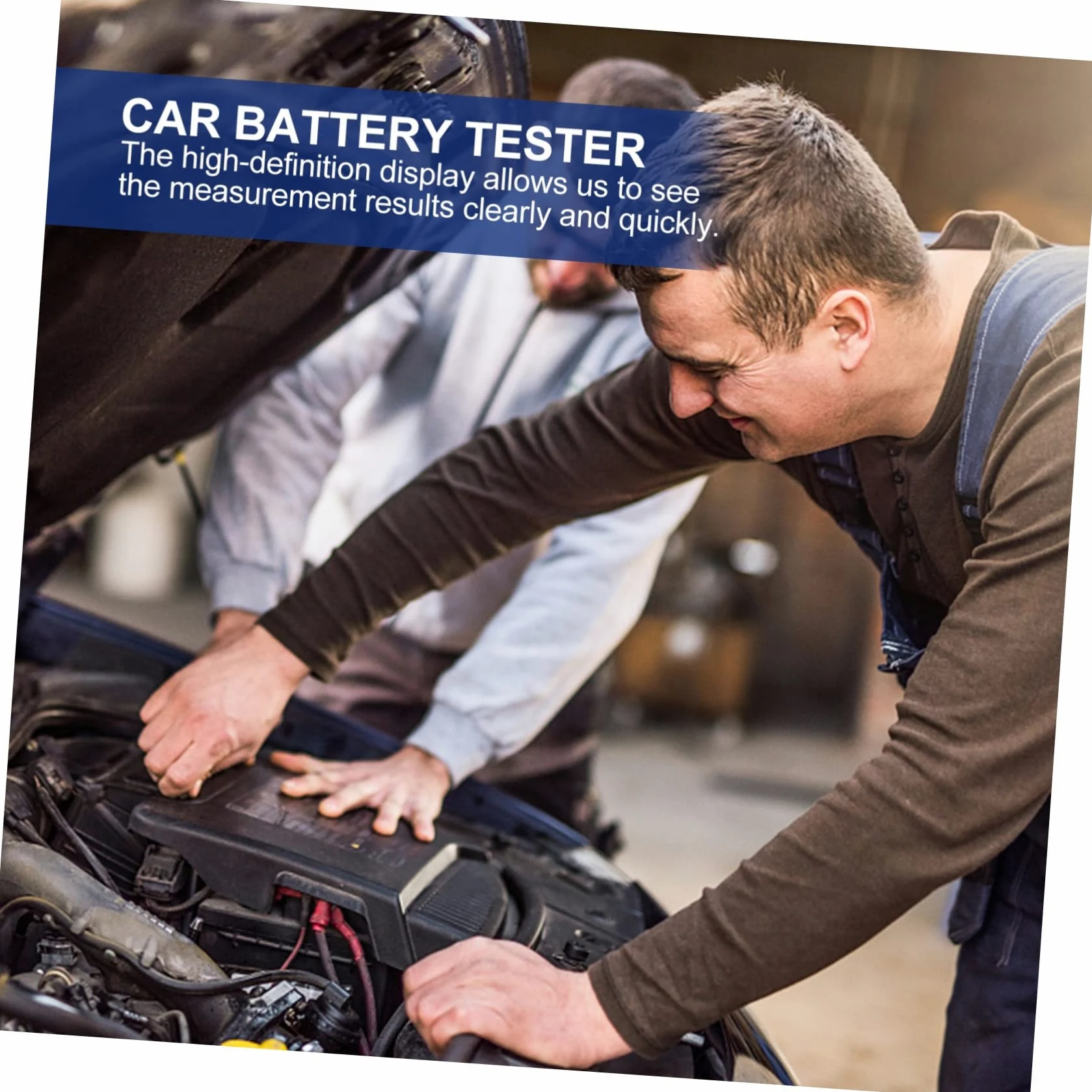 Comprobador de Batería de Coche 12 V de Plástico Pantalla | 9 Idiomas Seleccionables, Peso Ligero, Uso en Suministro de Coche, Analizador de Batería Automotriz