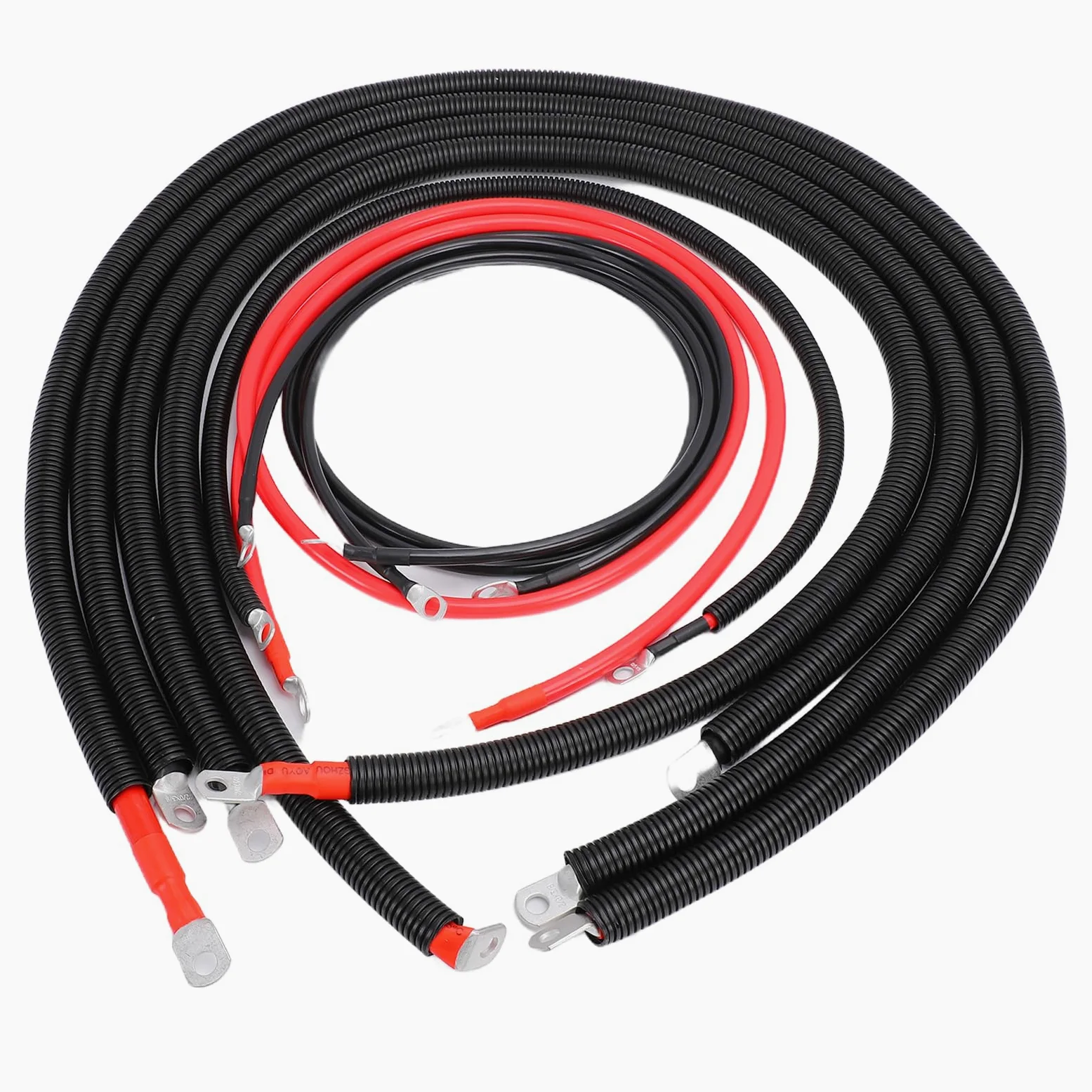 KIMISS Kit de Cables de Batería, Kit de Reemplazo de Cables de Batería de Pvc de Cobre, Compatible con de Arranque Positivos y Negativos