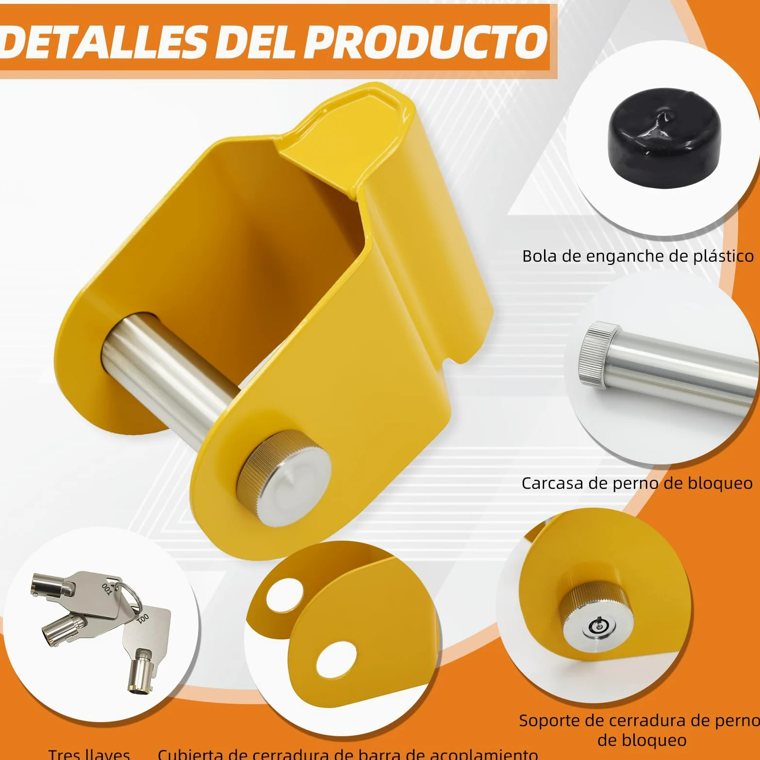Cerraduras de enganche de remolque para AL-KO AK130, AK160 y AKS1300/2004/3004 modelos con antirrobo y acoplamiento estabilizador, adecuado para la seguridad de caravanas, autocaravanas y campistas.