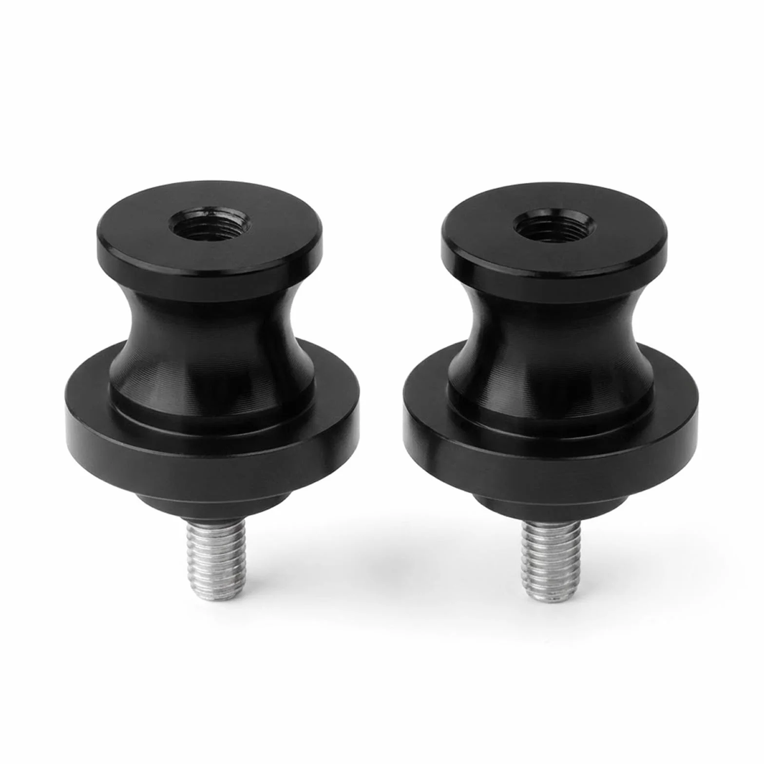 Jetstream 2 piezas M8 soporte soporte Bobbins, soporte de montaje, accesorios para rueda de mortor, adecuado para la mayoría de agujeros de brazo oscilante de 8 mm, negro