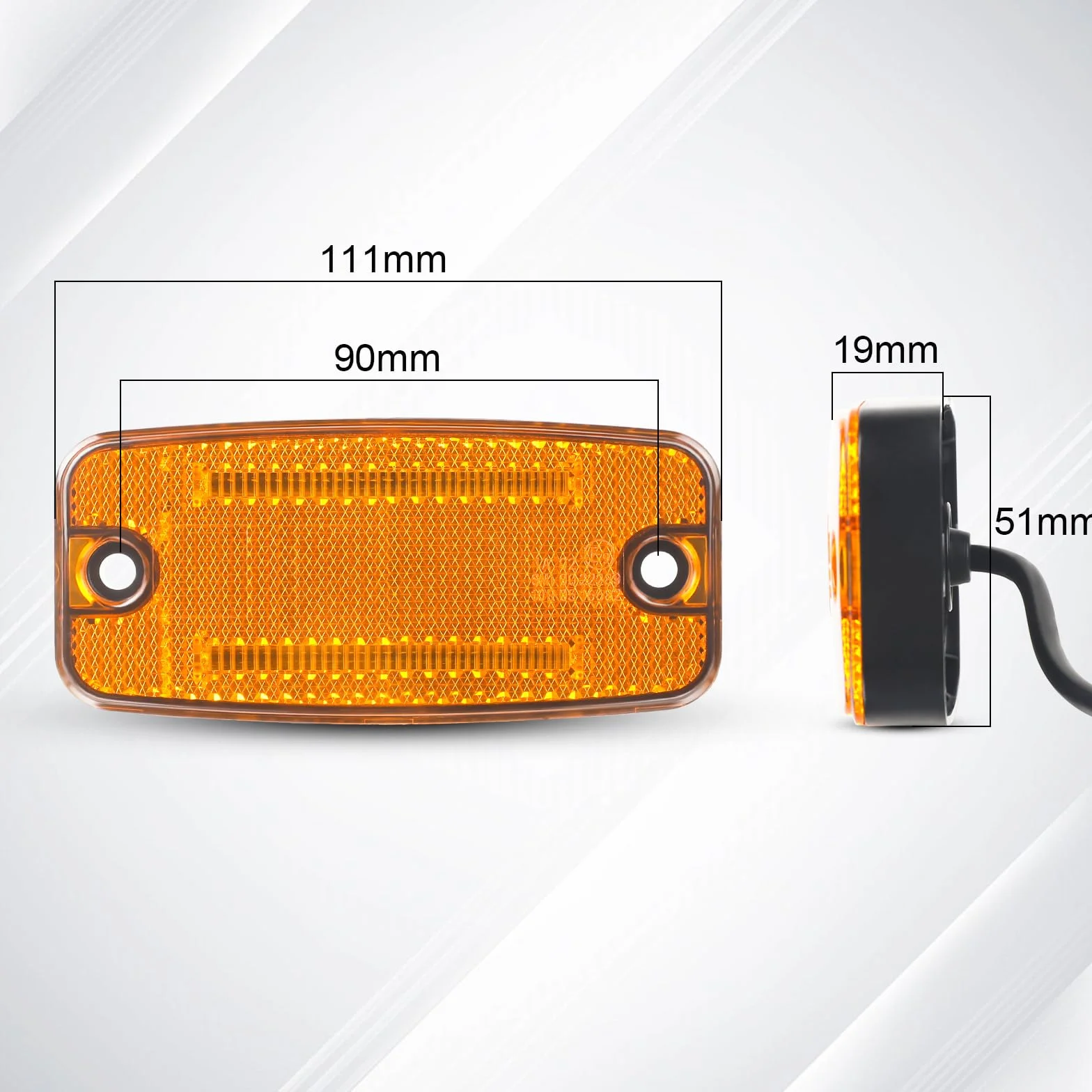 Luces LED Amarillas Laterales 12V/24V para Remolque Camión con ECE R91 R10