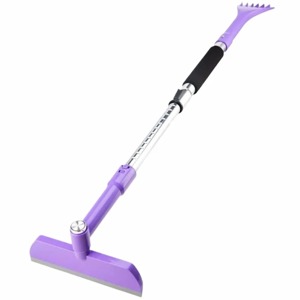 Cepillo de nieve extensible con cabezal de cepillo pivotante de 360 ​​grados de longitud de 49,2 pulgadas y mango de espuma Cepillo de nieve Raspador de hielo Compatible con parabrisas de automóvil
