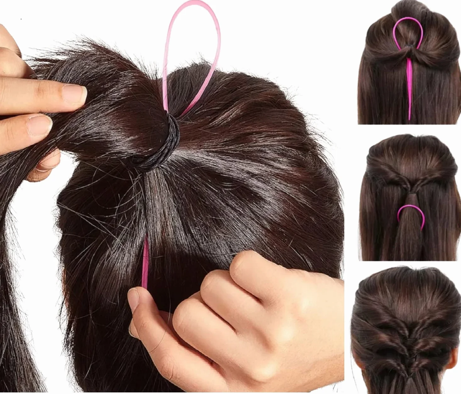 Horquillas para el pelo para trenzas juego de 2 unidades (ROSA FUERTE)