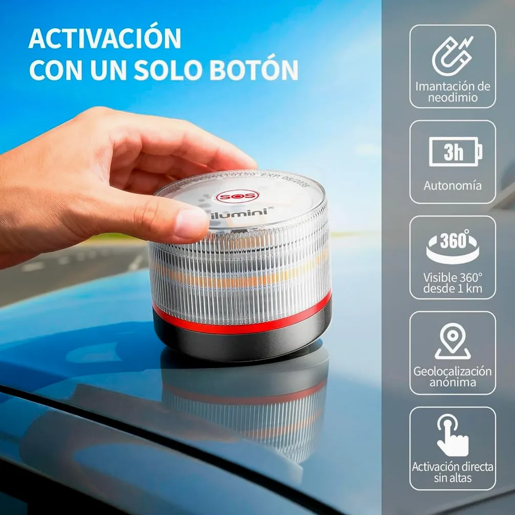 TD24H Luz de Emergencia V16 certificada por DGT con geolocalización 3.0