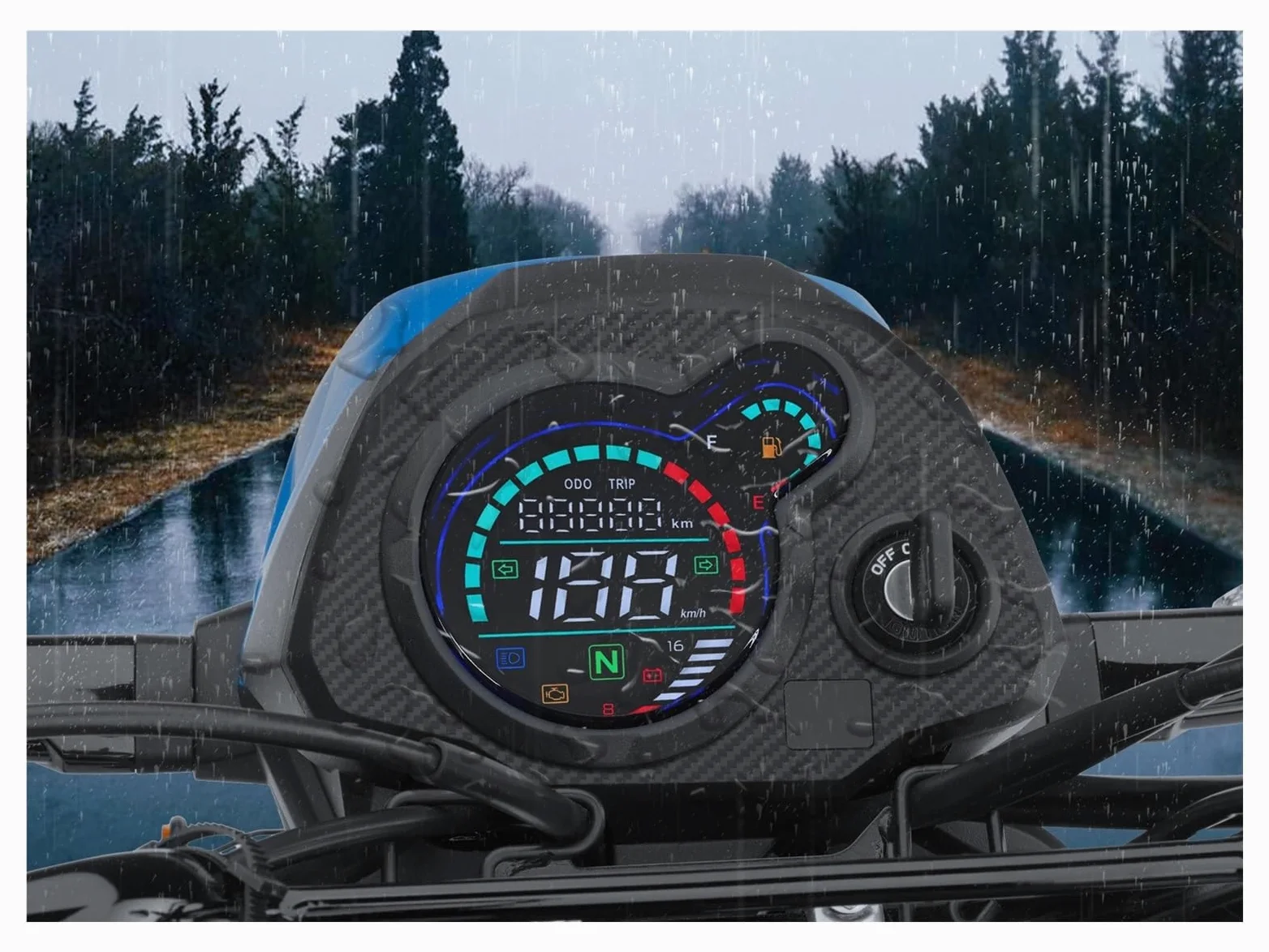 Moto Velocímetro Tacómetro Panel de instrumentos digital para motocicleta, tacómetro, velocímetro, voltímetro para Navi 110