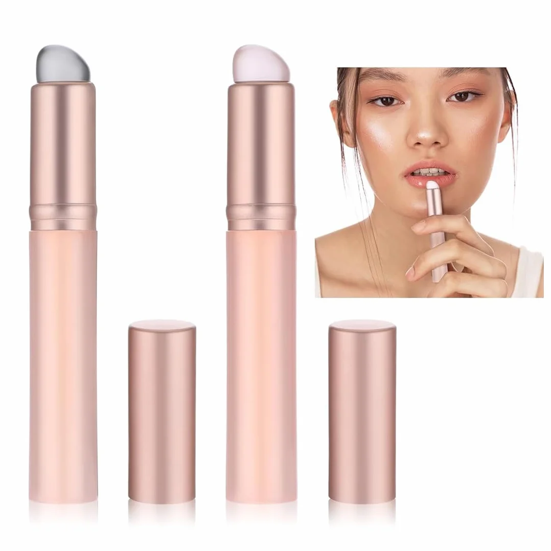 Cepillo De Labios De Silicona Aplicador De Máscara Multifuncional 2 Uds Con Tapa