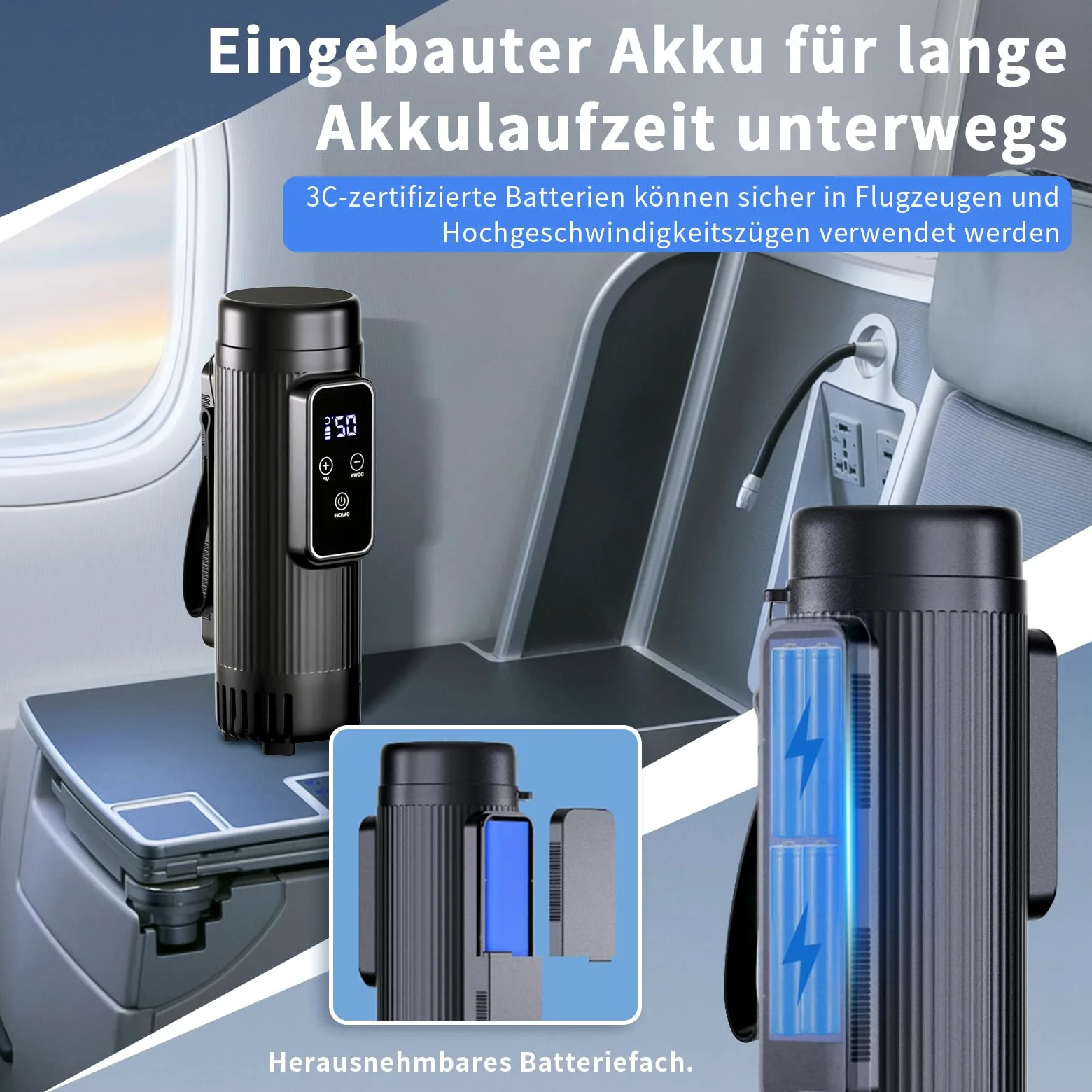 Bolsa nevera de insulina, nevera portátil con 2 baterías, espacio de refrigeración para coche, viajes, hogar bolsa de refrigeración médica