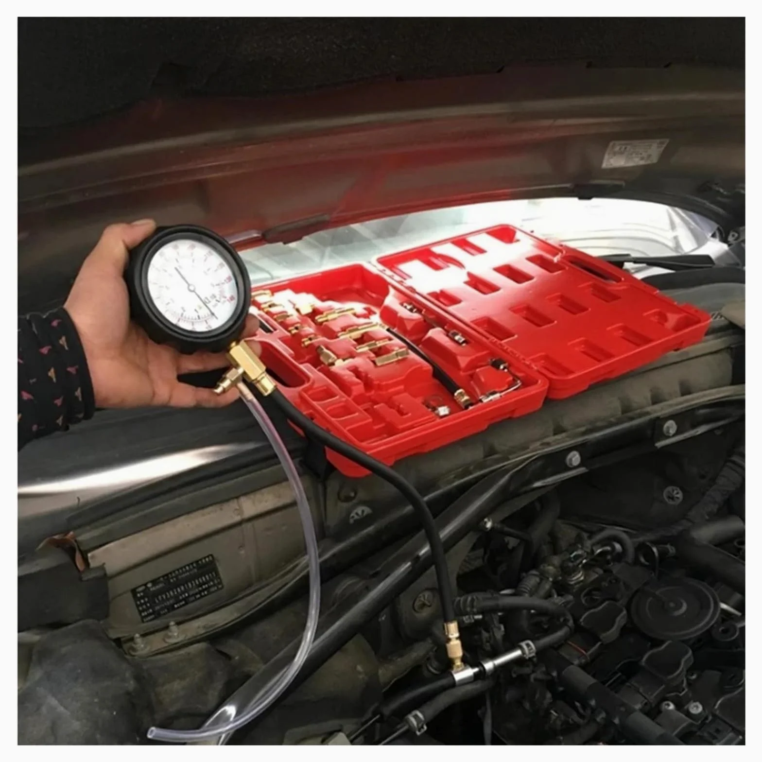 Probador De Inyector De Bomba De Inyección De Combustible 0-140, Medidor De Presión De Gasolina PSI, Herramienta De Detección De Presión, Medidor De Presión De Gasolina Para coche, motocicleta, camión