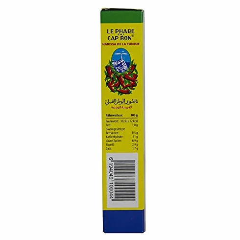 Harissa tunecina original en tubo 70 g pasta picante de chiles rojos y especias para cocinar