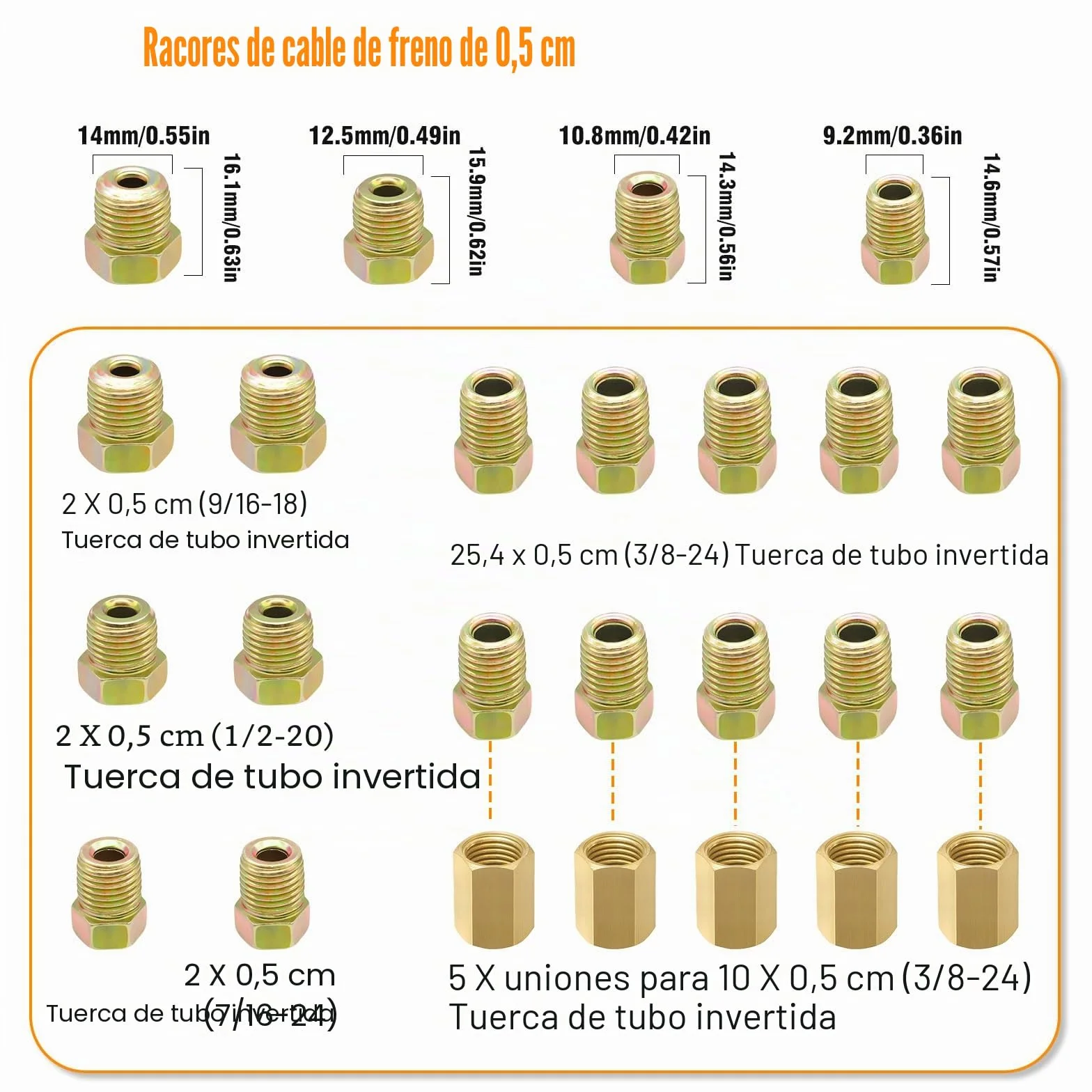 Kit de herramientas para ampliar las líneas de freno, línea de freno de acero 7,6 m, diámetro 4,75 mm, con 16 accesorios + 5 conectores, ideal para sistemas de frenos hidráulicos de coche