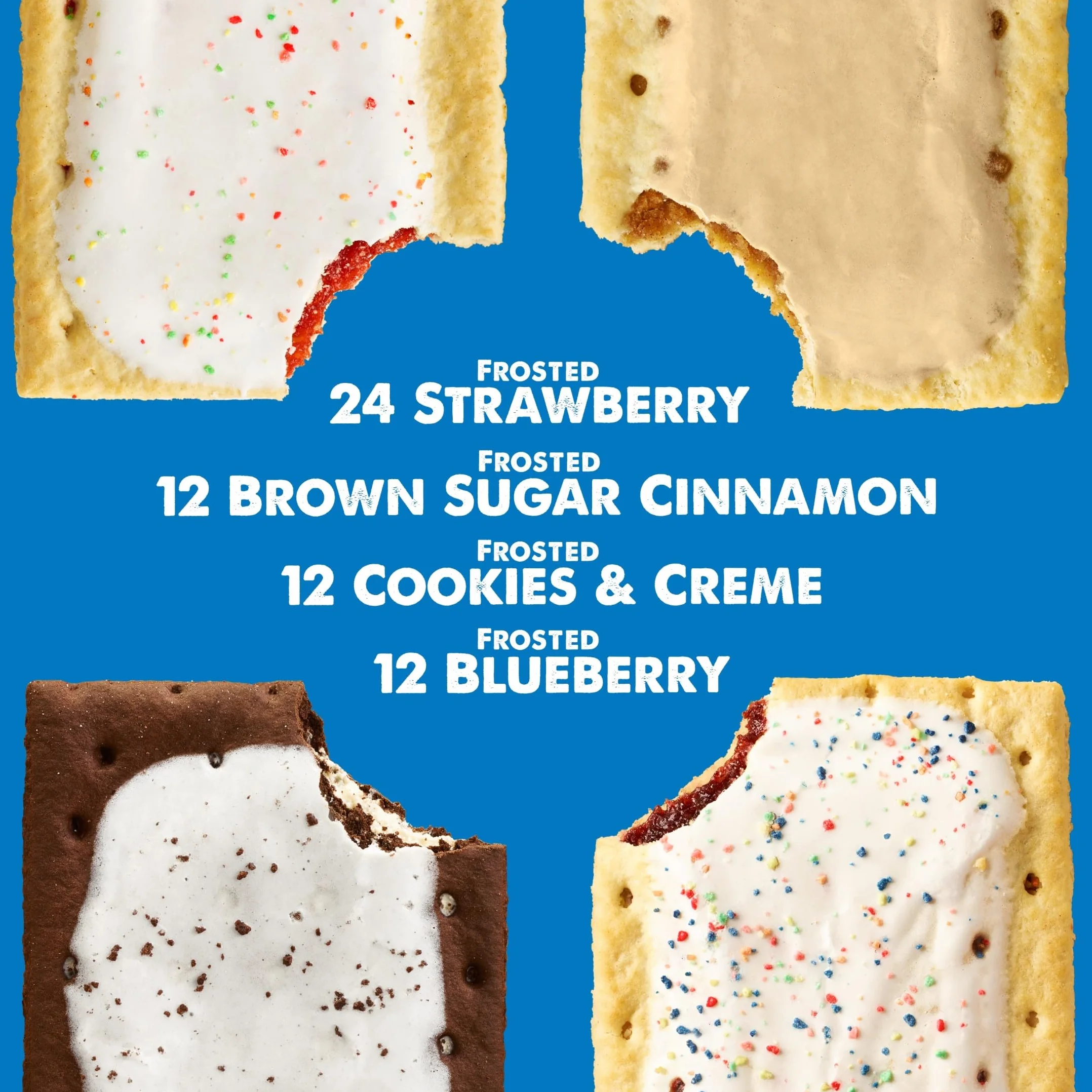 Pop-Tarts Toaster Pastries Variety Pack 60 Count Breakfast Kids Snacks