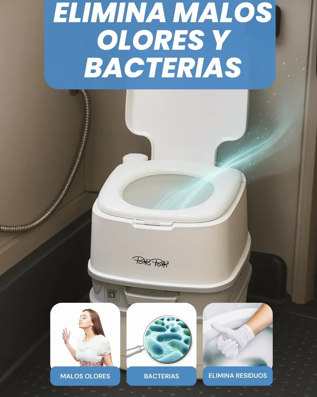 Ambiti | Monodosis Hidrosolubles para Depósito de Residuos de Autocaravanas,Caravanas y Campers| Antibacteriano| Elimina Deshechos Orgánicos y Papel Higiénico| Fragancia Piña Colada (15)