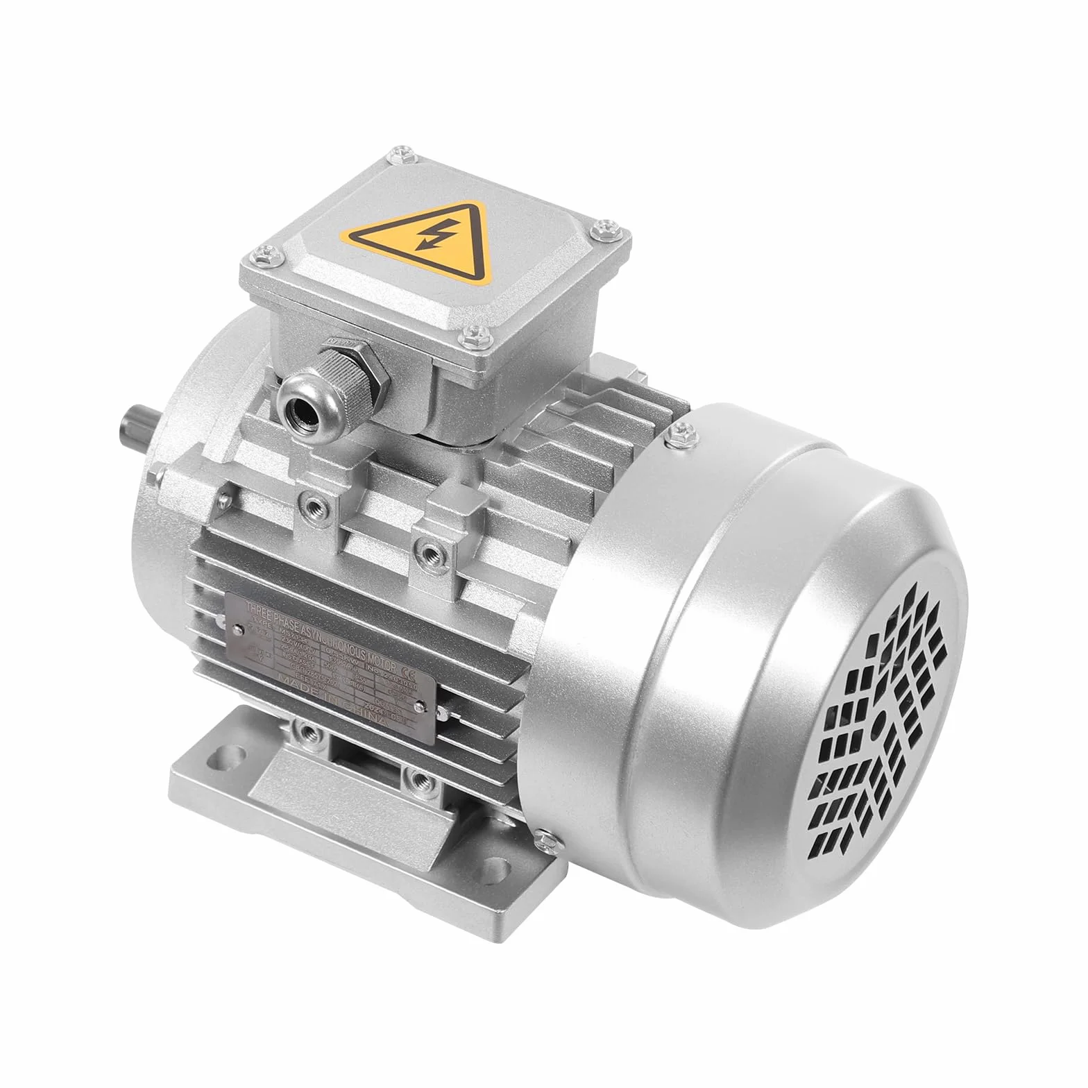 Motor eléctrico 230 V/400 V, 0,55 kW, 1395 rpm, motor trifásico IP55, motor industrial trifásico con bobina de cobre, diámetro del eje 14 mm, S1 máx. 1000 m para maquinaria industrial, minería y