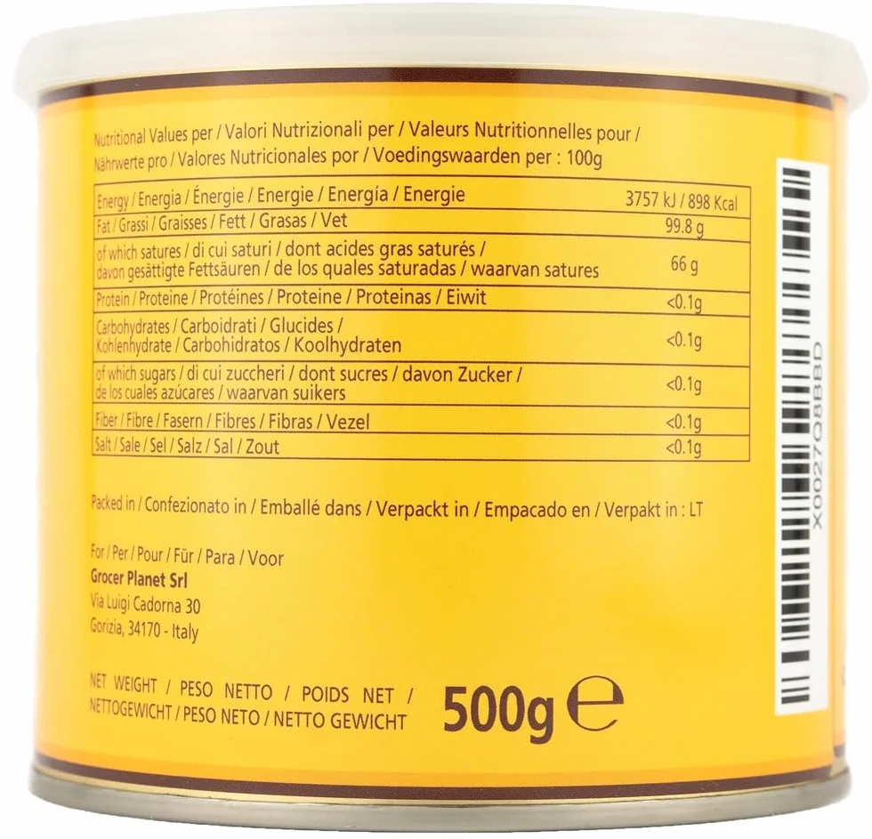 Mantequilla de Ghee Grocer Planet 500g Clarificada Natural Ayurvédico