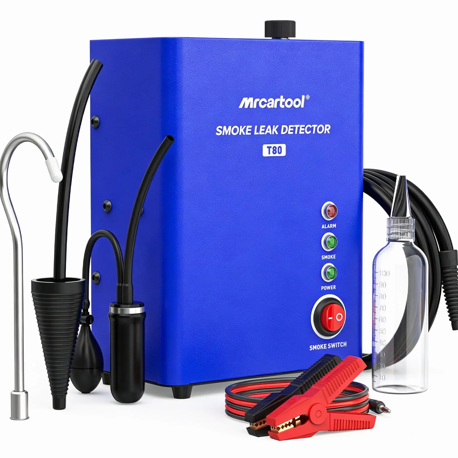 MRCARTool T80 EVAP Smoke Machine Leak Detector with Air Pump & Oil Level Meter 12V Fuel Leak Tester