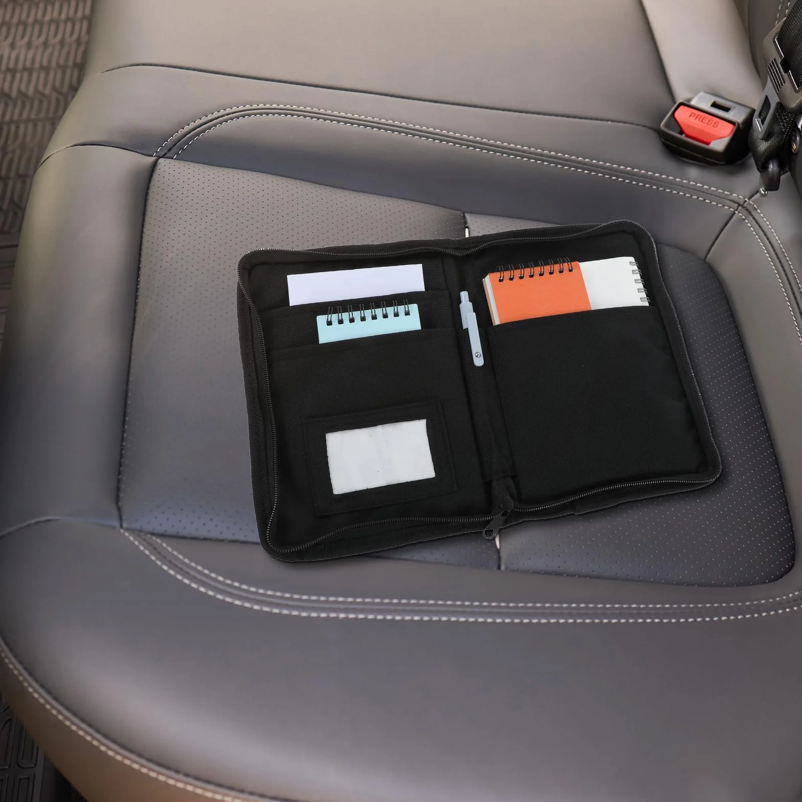Carpeta para vehículos Carpeta para documentos A5, 24 x 17,5 cm Organizador de guantera para automóvil con múltiples compartimentos, para guardar cheques, facturas, recibos y billetes