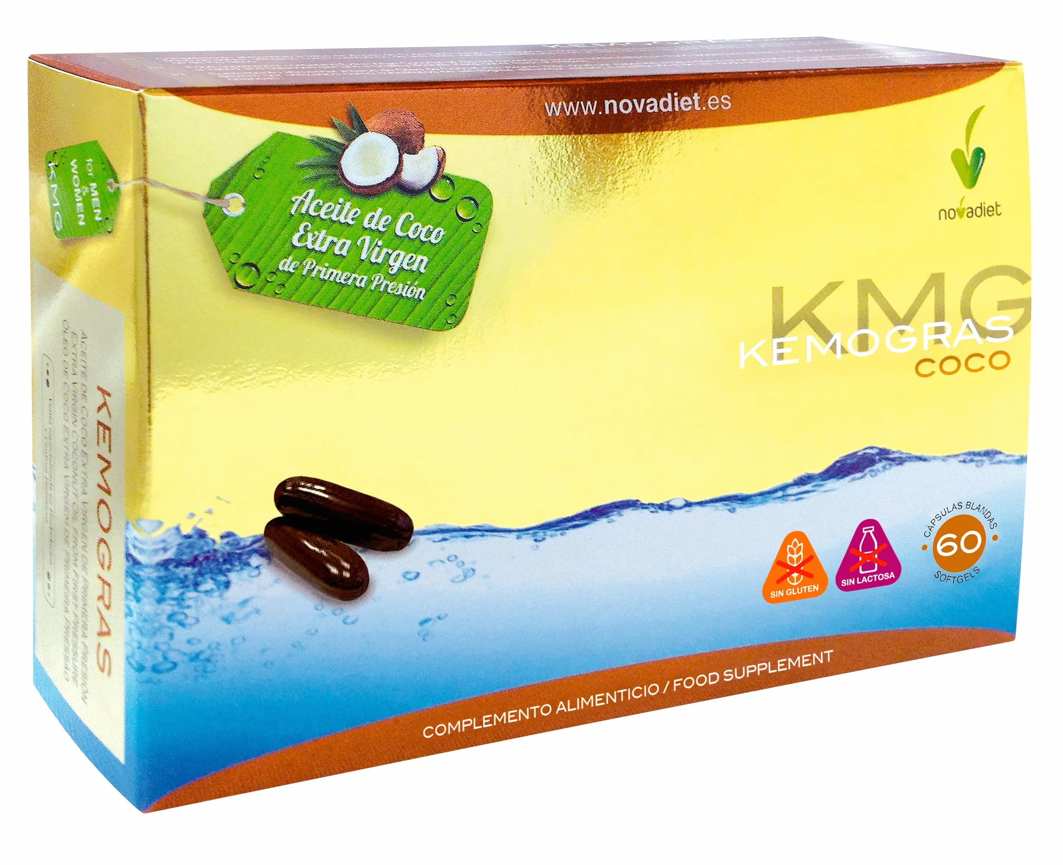 Novadiet KEMOGRAS COCO Aceite de Coco Extra Virgen Cápsulas 60