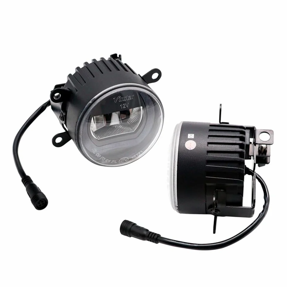 Juego de faros antiniebla LED semiuniversales + luces de circulación diurna 'U-Shape' - Diámetro 90mm - ECE-R19/R87 homologación E