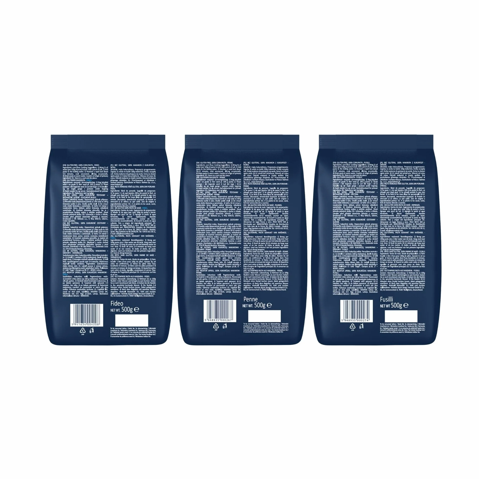 Sam Mills Pack 6 Unidades Pasta Sin Gluten 500 g Harina de Maíz Vegana