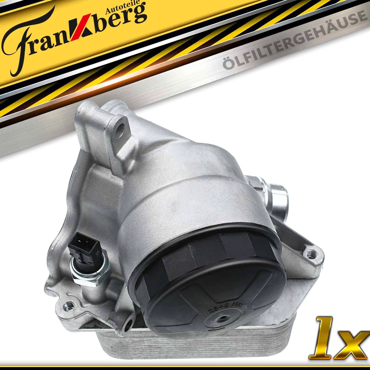 Frankberg Carcasa del filtro de aceite con enfriador de aceite 11428683206 | Compatible con: Serie 3 Touring E91, X1 E84, Serie 6 Coupé F13, X6 E71 E72, Serie 7 F01 F02 F03 F04, Serie 1 E81