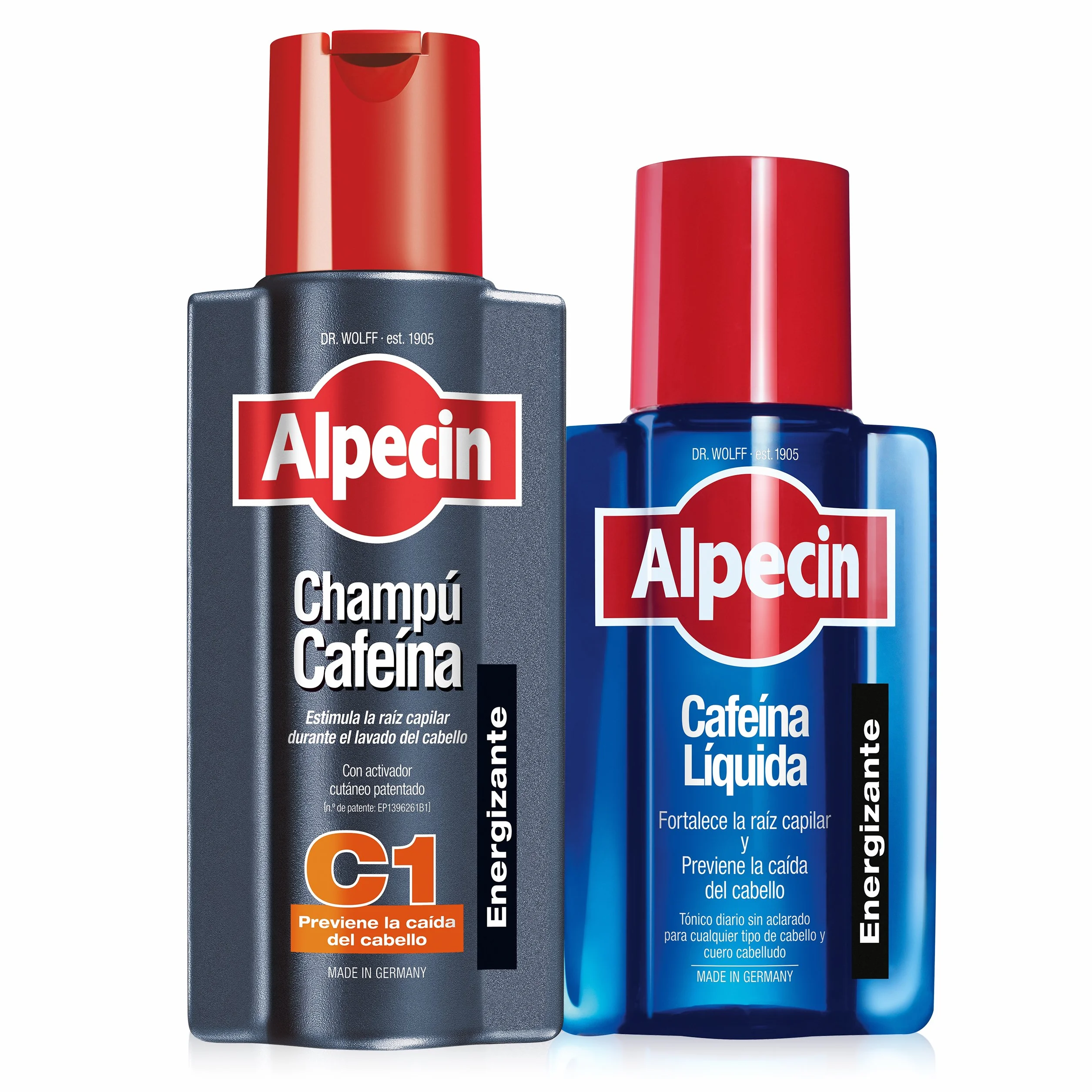Alpecin Champú y Loción Anticaída Cafeína C1 y Cafeína Liquida para Hombre
