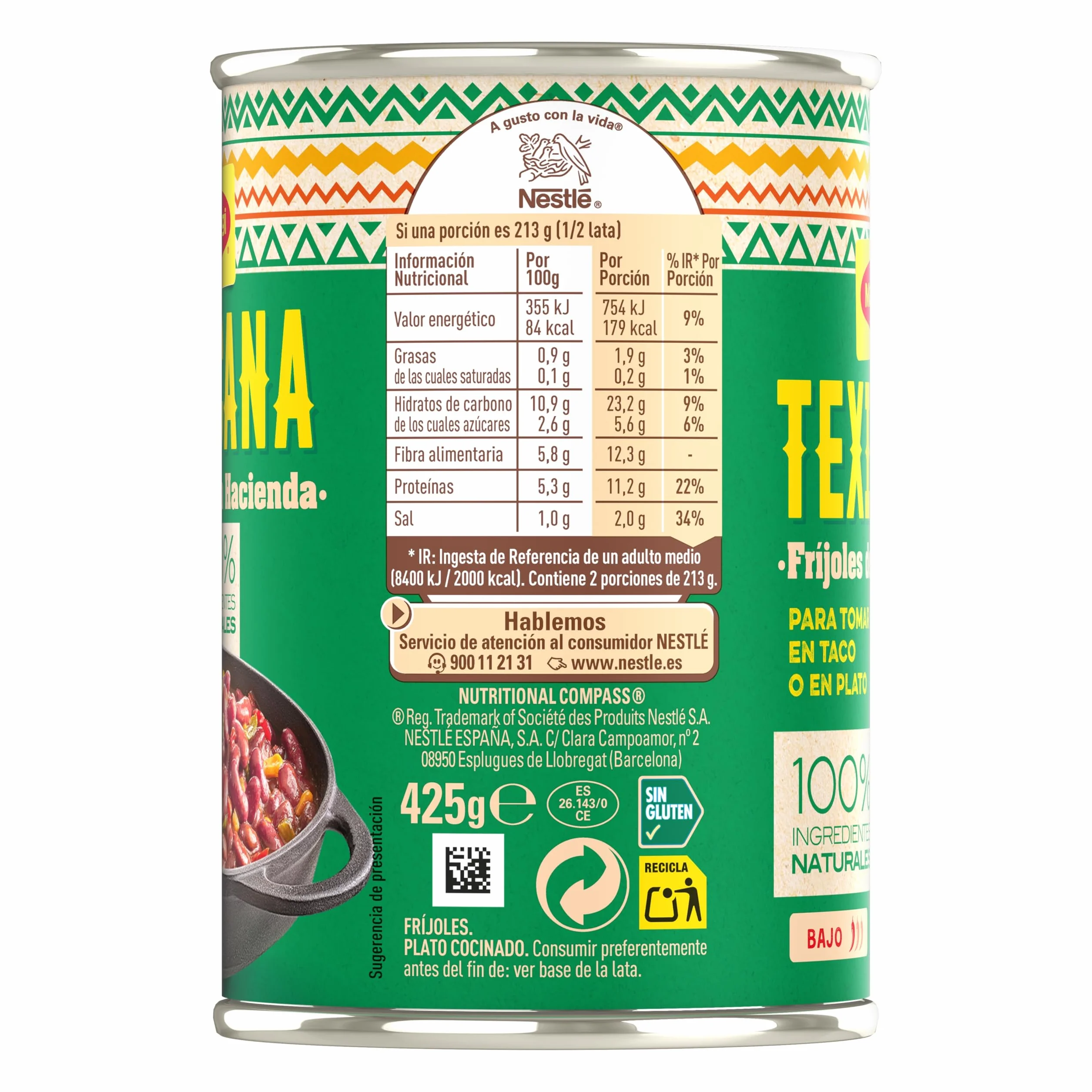 MAGGI Texicana Frijoles Hacienda plato preparado sin gluten 425g 15 unidades
