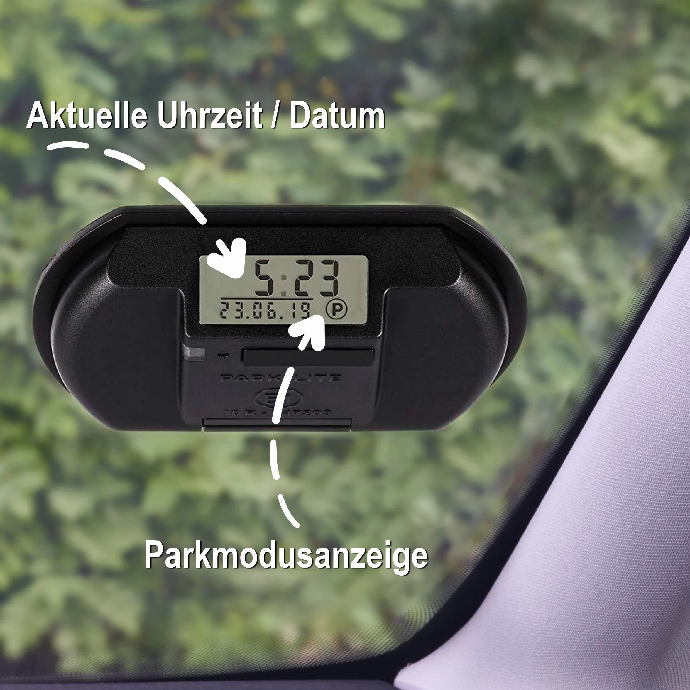 Needit Disco de estacionamiento electrónico Park Lite I Disco de estacionamiento automático eléctrico con autorización de la Agencia Federal de Viajes I Reloj de Parque Digital con 2 Pantallas y