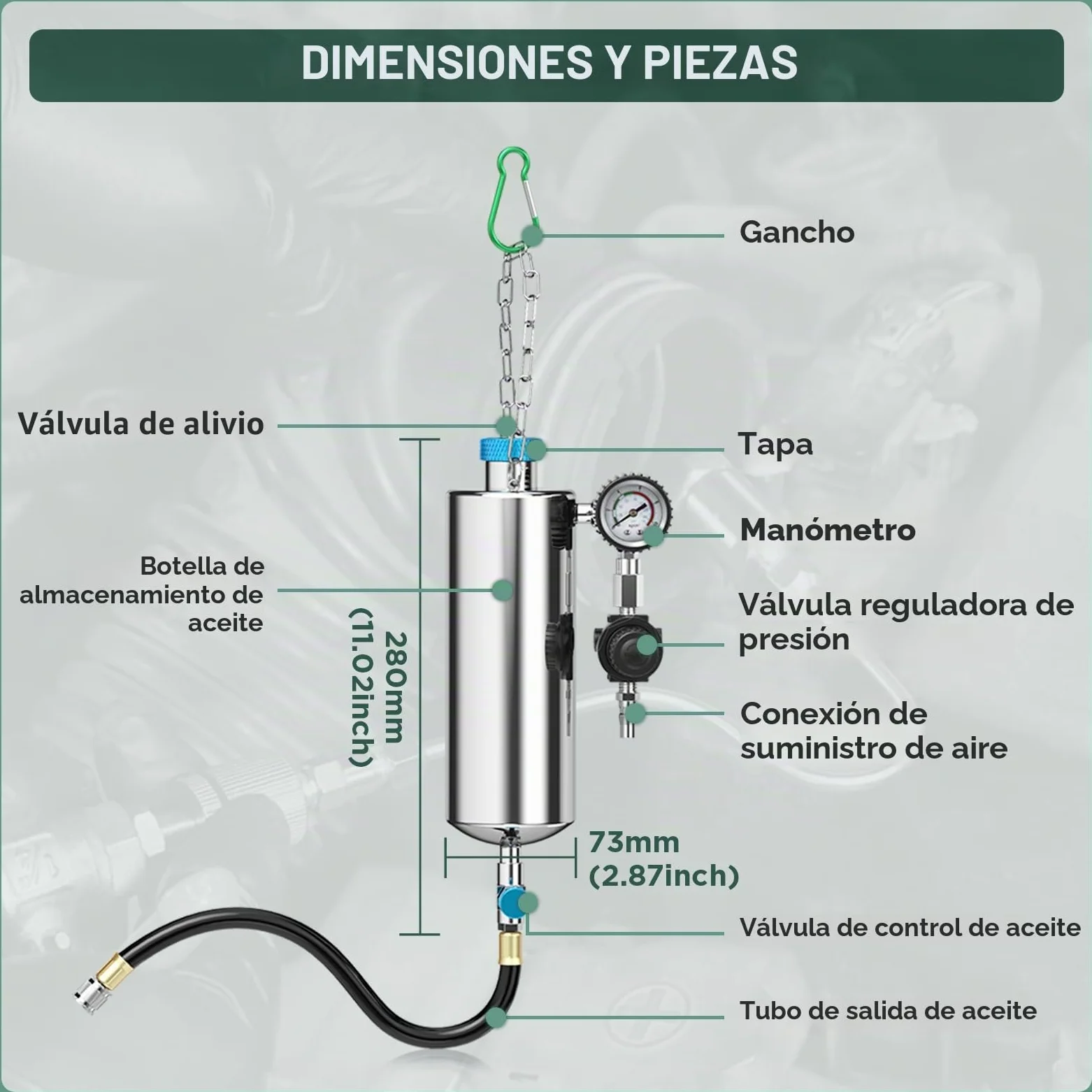 C80 Kit de herramientas limpiador de inyectores de combustible, Limpiadores de sistemas de inyección de combustible, 1000ML Kit de herramientas limpiador de inyectores de combustible de 150PSI
