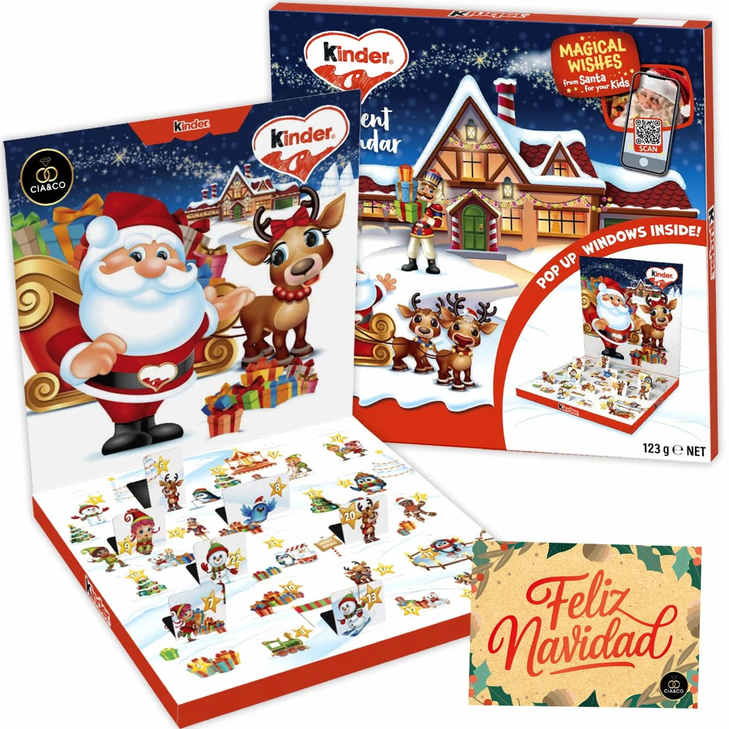 Kinder Calendario de Adviento POP UP 2025 24 Chocolates Variados 125 g