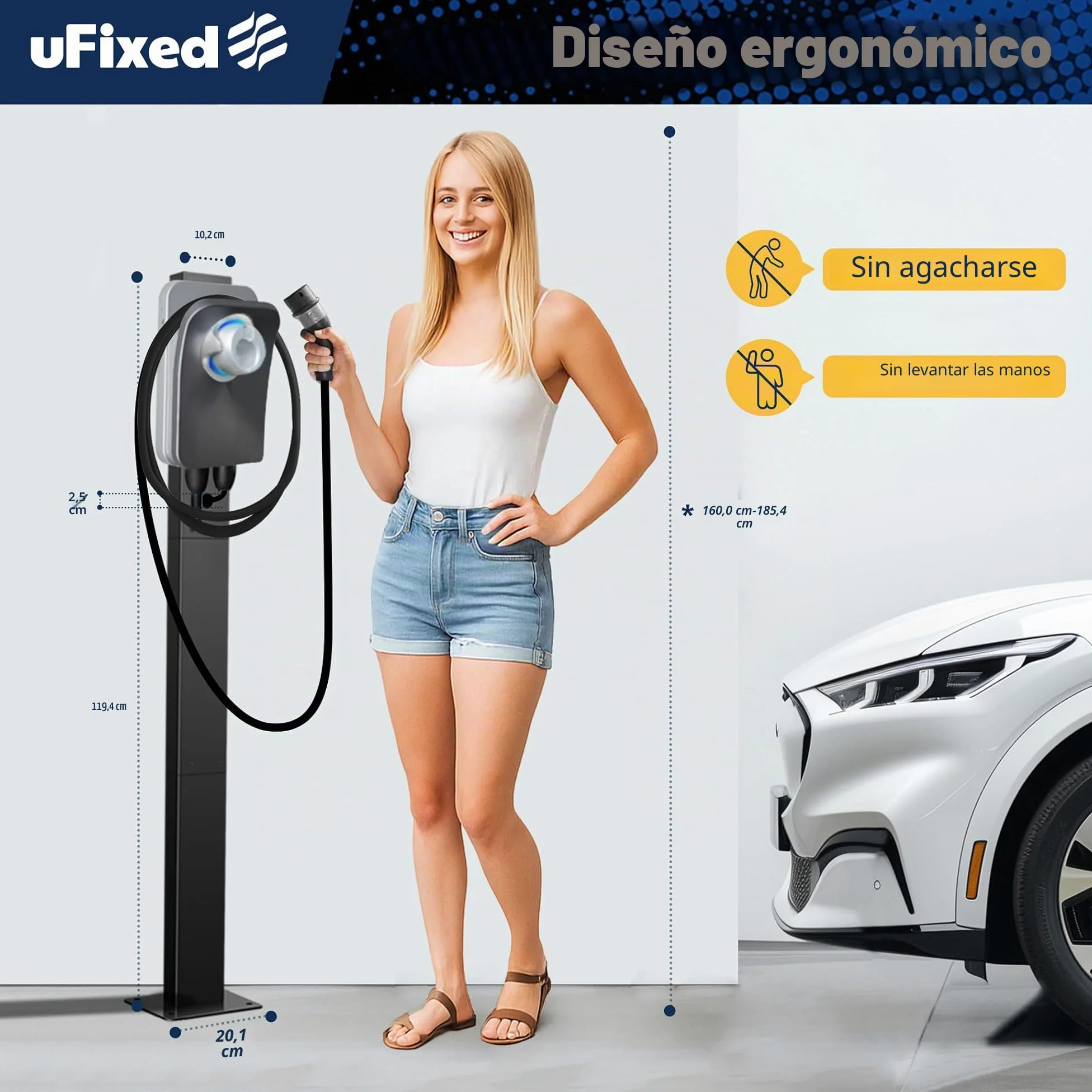 Base/Soporte para Wallbox Móvil Tesla Estación de Carga para Exteriores, La Columna de Carga para Wallbox Móvil Tesla Columna de Carga del Portador Wallbox