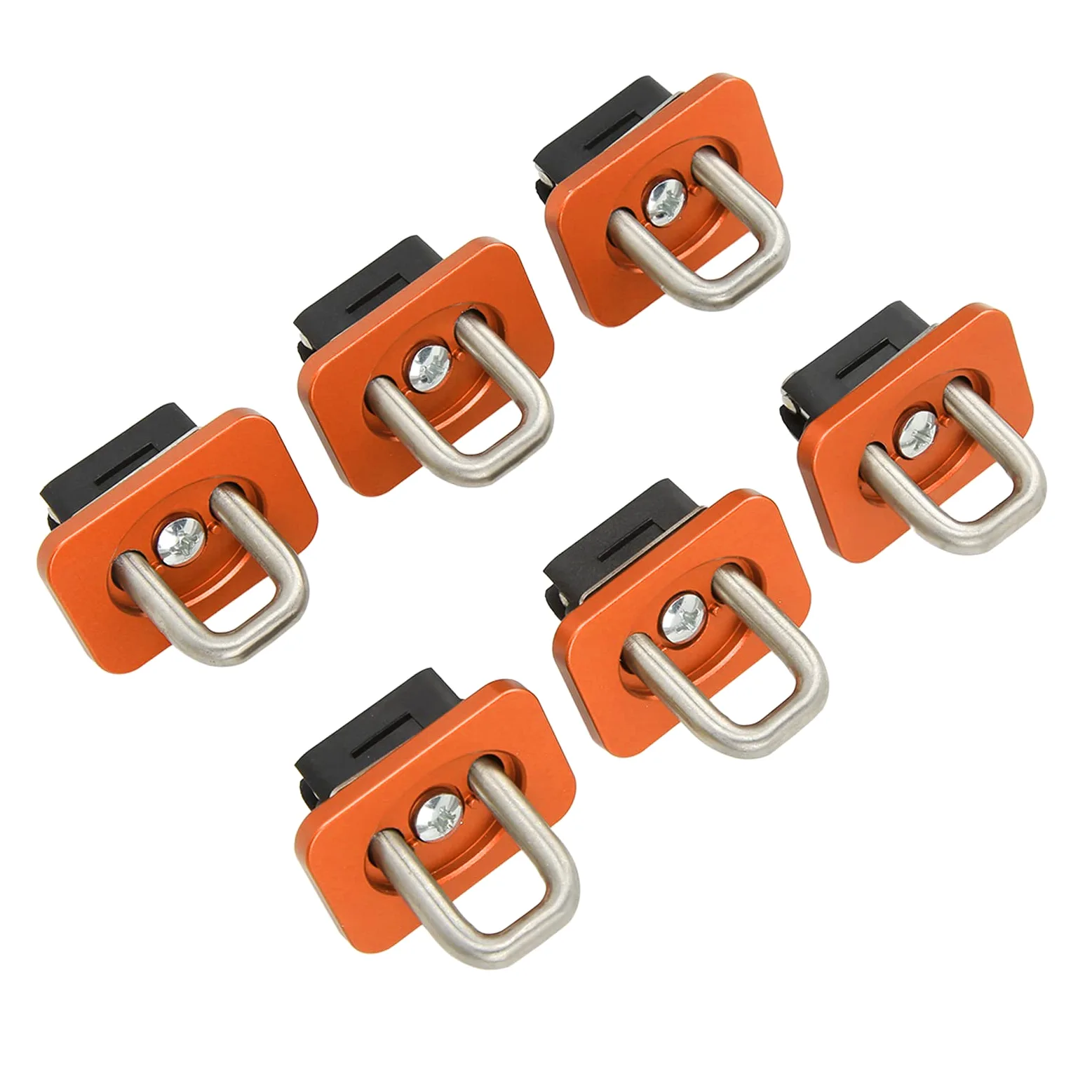 Juego de 6 anclajes de amarre para cama de camión, anillos de de acero inoxidable, repuesto de 1000 libras para 2007-2021 (Naranja)