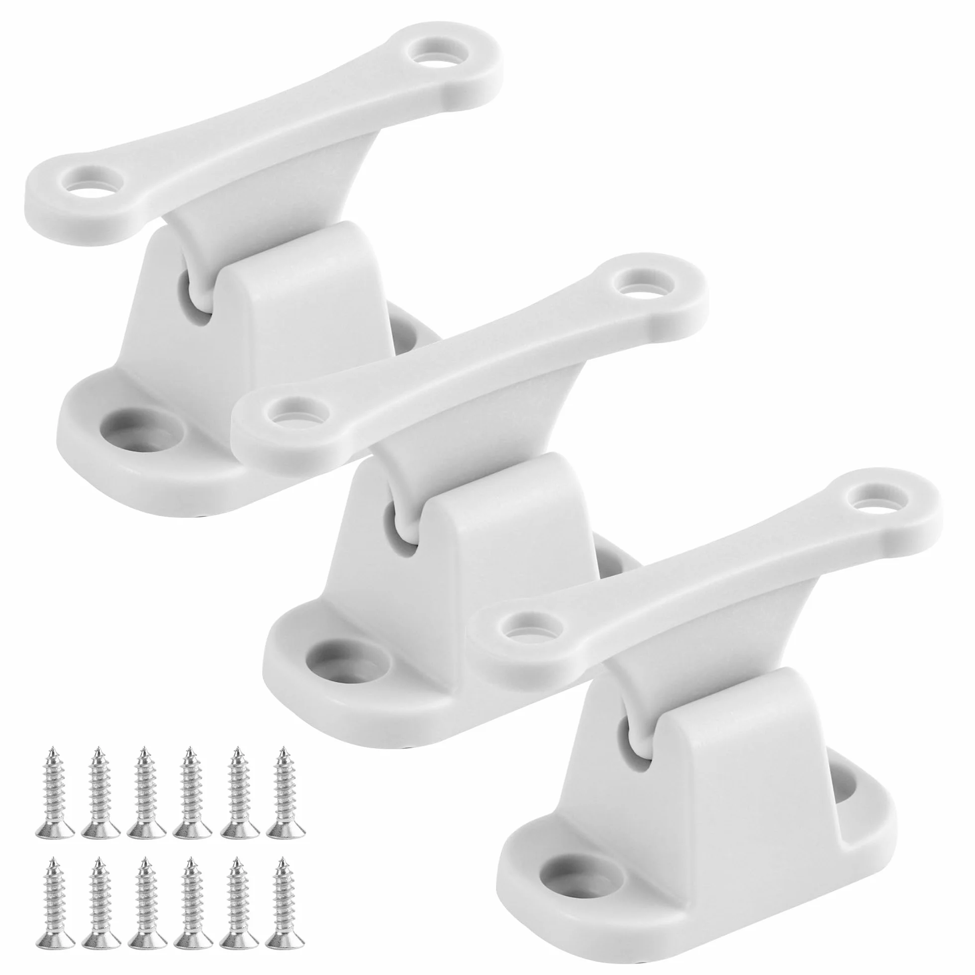 3 Pares Cierre de Puerta para Caravana Blanca,Retenedor de Puerta Autocaravana Retenedor Puerta Caravana de Plástico para Caravanas Autocaravanas con Tornillo