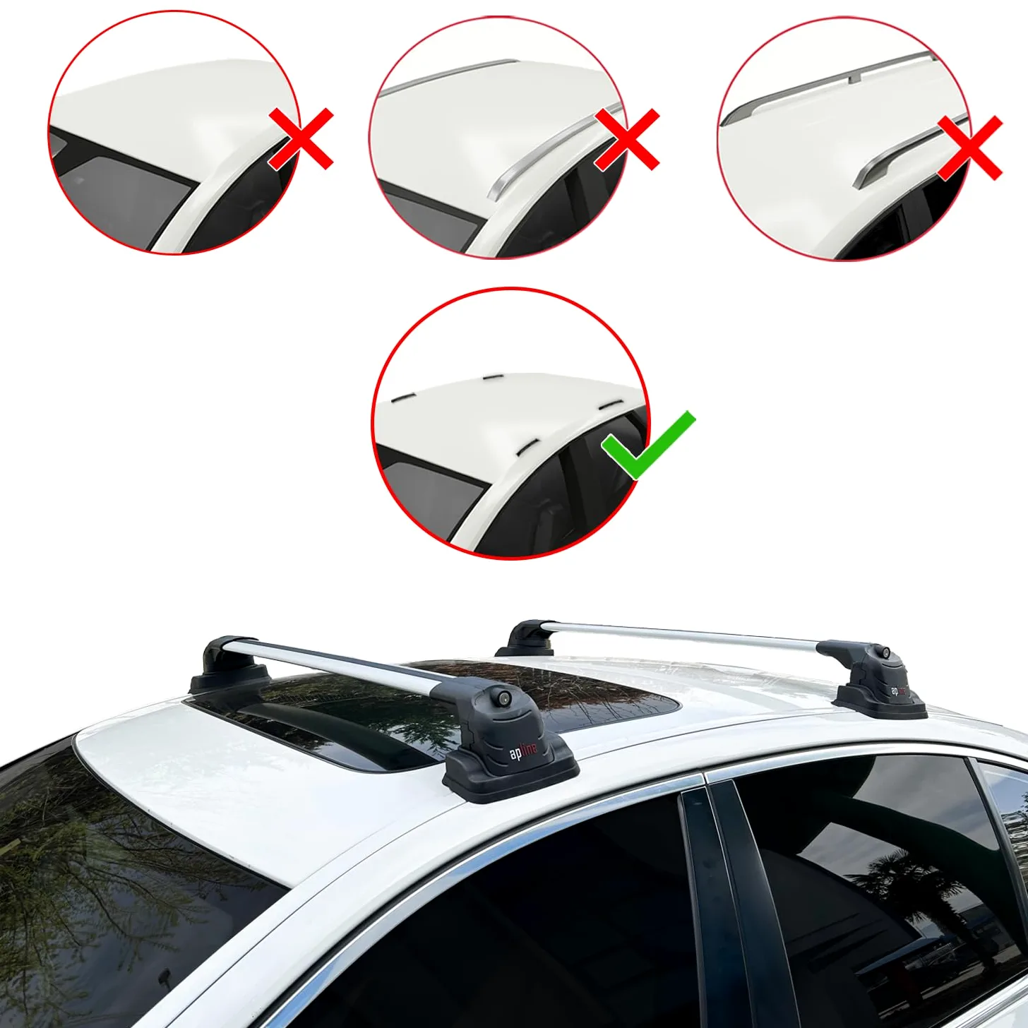 Compatible con BMW Serie 3 (E90) 2005-2012 Modelo Ace-3 Barra de Techo Auto Portaequipajes Barras Transversales Gris Aluminio 2 Barras