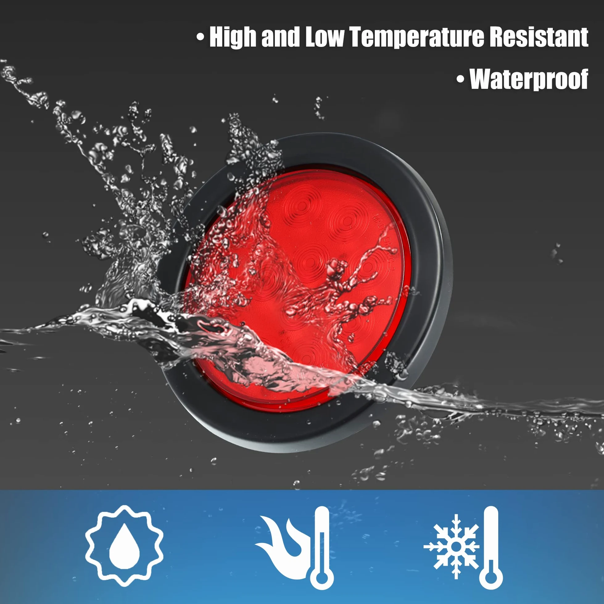 X AUTOHAUX 1 Juego 4" 12 LED Rojo Blanco Remolque Luz Barra Impermeable Marcador ID Barra