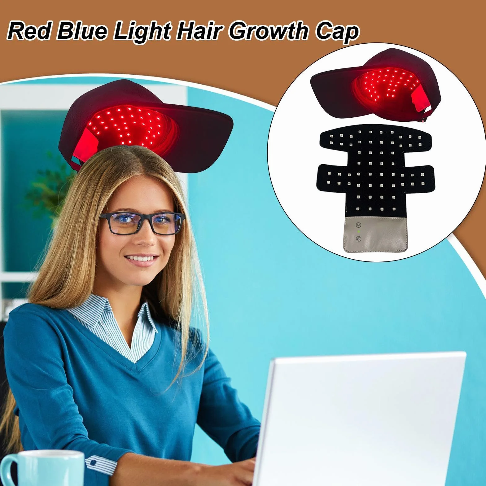 Sombrero para el crecimiento del cabello por infrarrojos contra el adelgazamiento